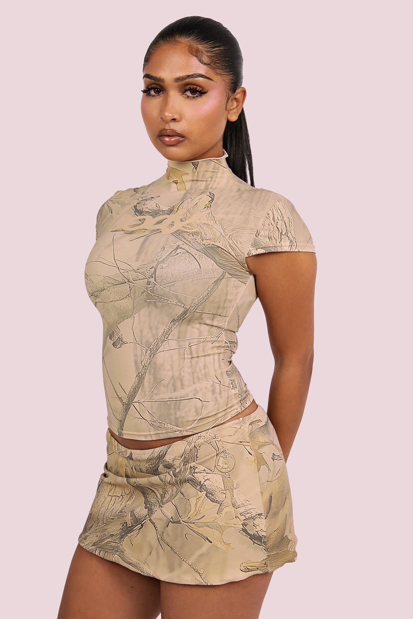 BODY MOCK NECK TOP (TAN REALTREE CAMO)