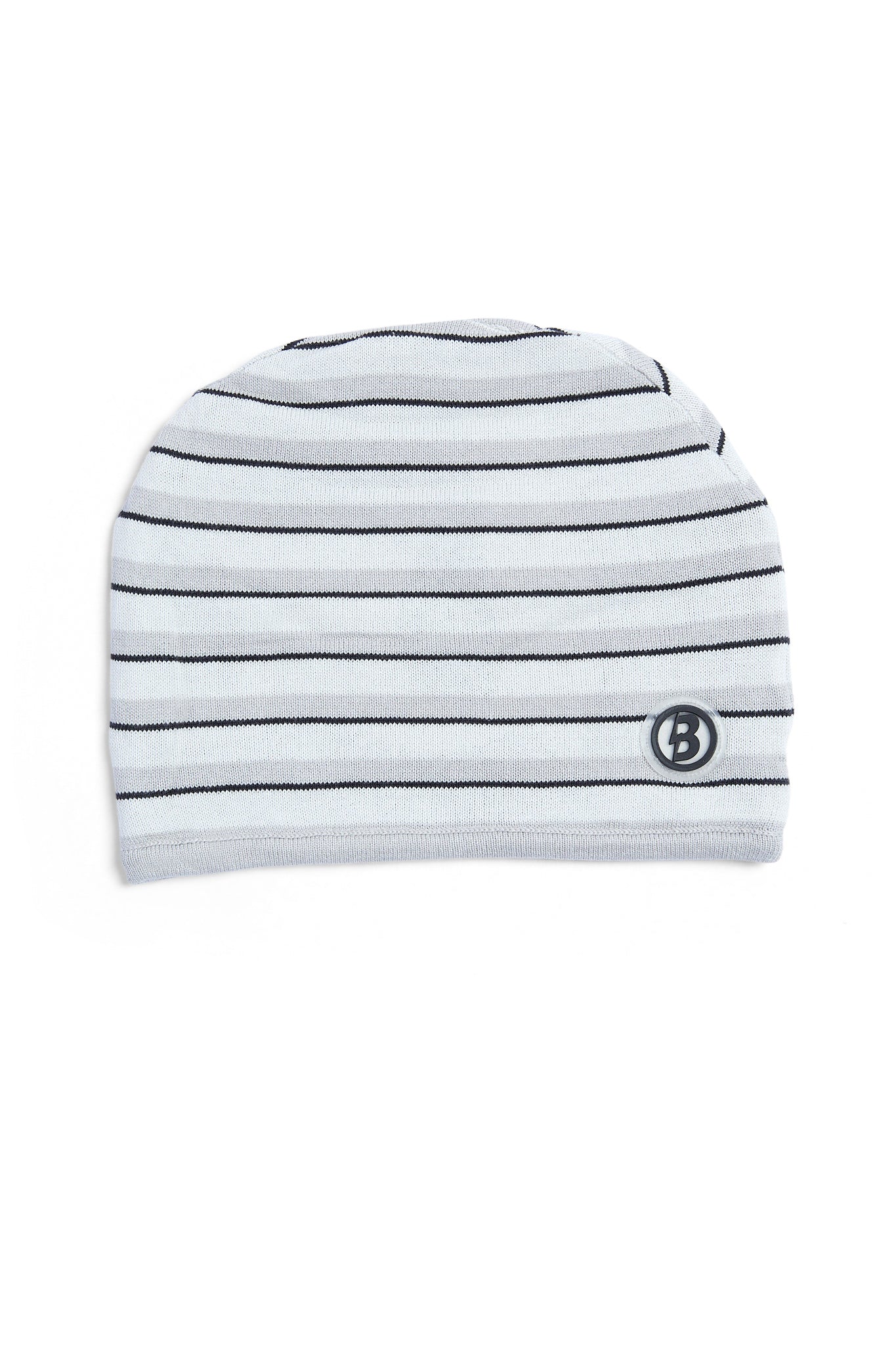 STRIPED KNIT BEANIE (HEATHER GREY/BLACK)