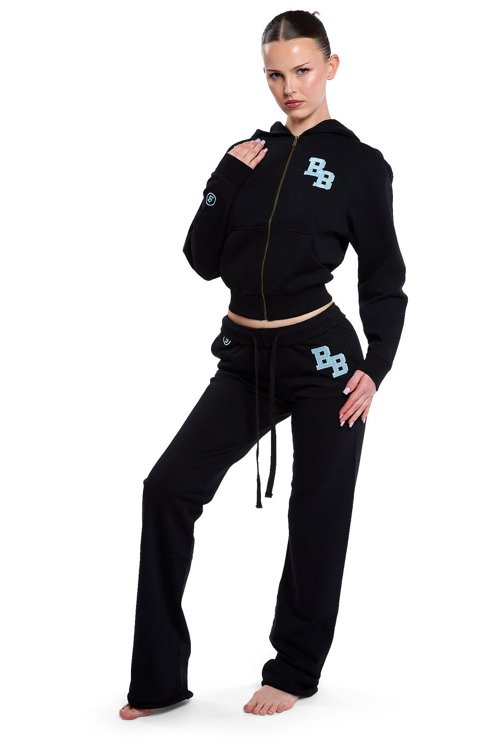 BODY UNIVERSITY HOODIE 2.0 (BLACK/TIFFANY BLUE)