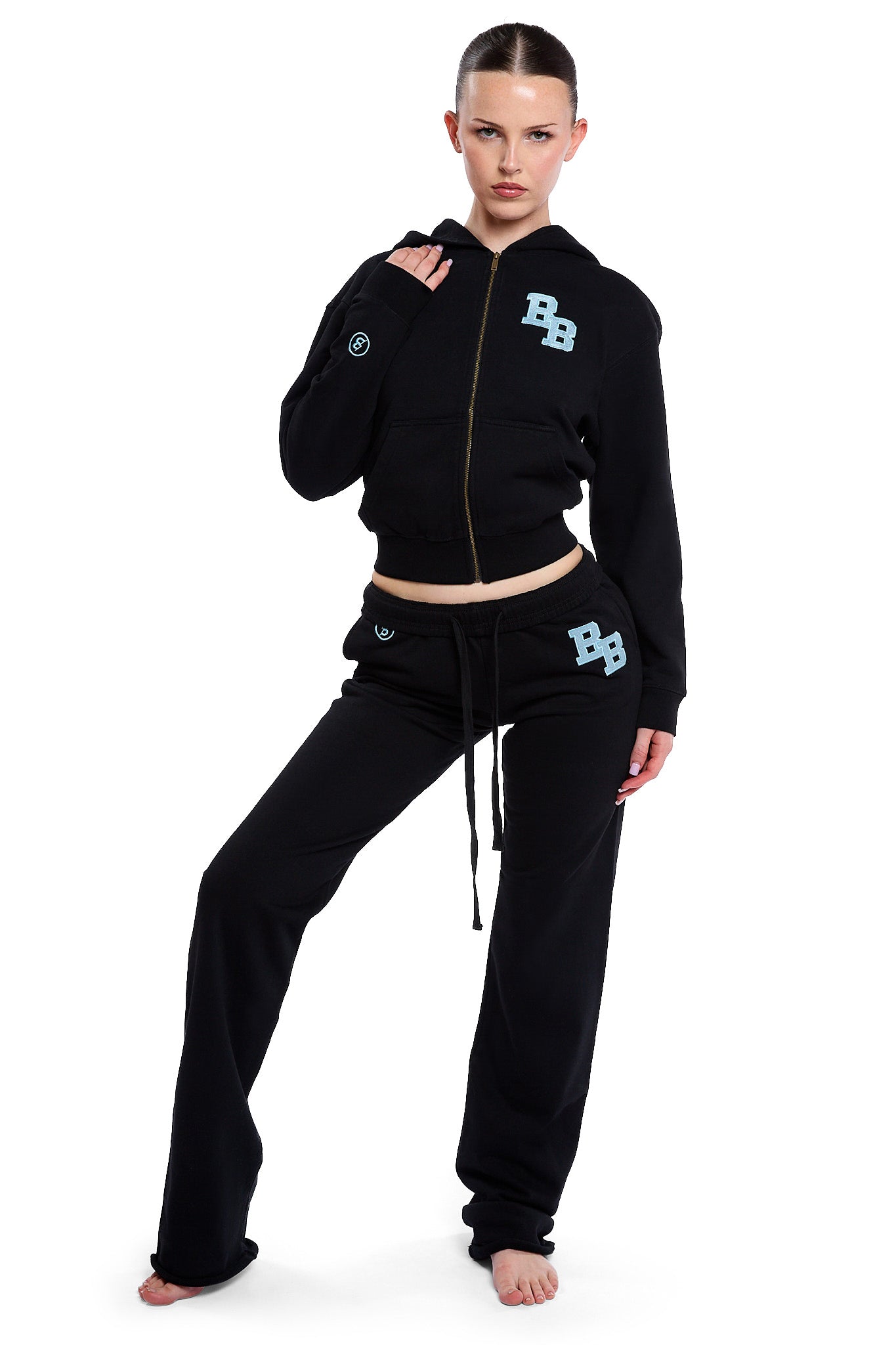 BODY UNIVERSITY SWEATPANTS 2.0 (BLACK/TIFFANY BLUE)