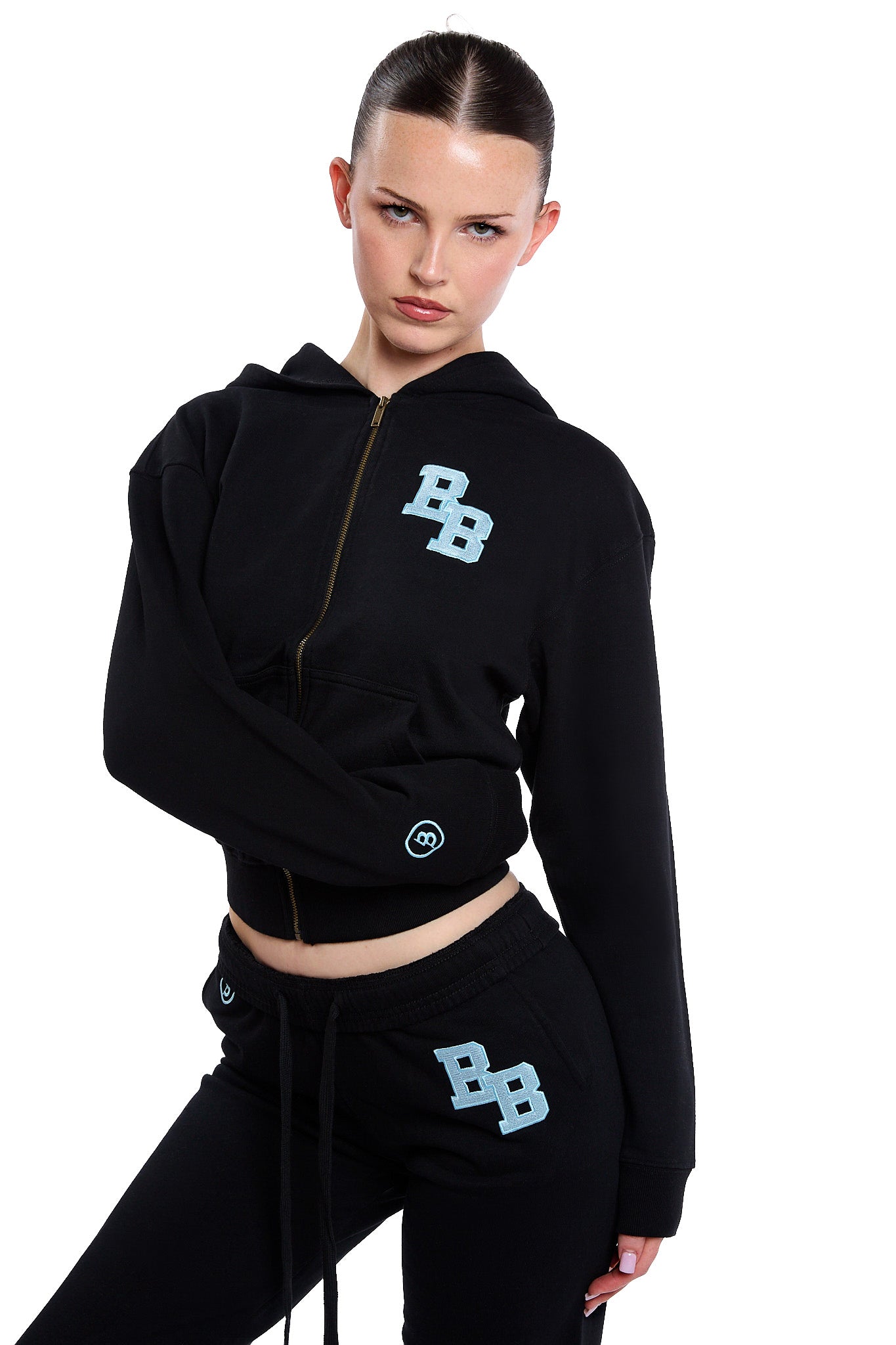 BODY UNIVERSITY HOODIE 2.0 (BLACK/TIFFANY BLUE)