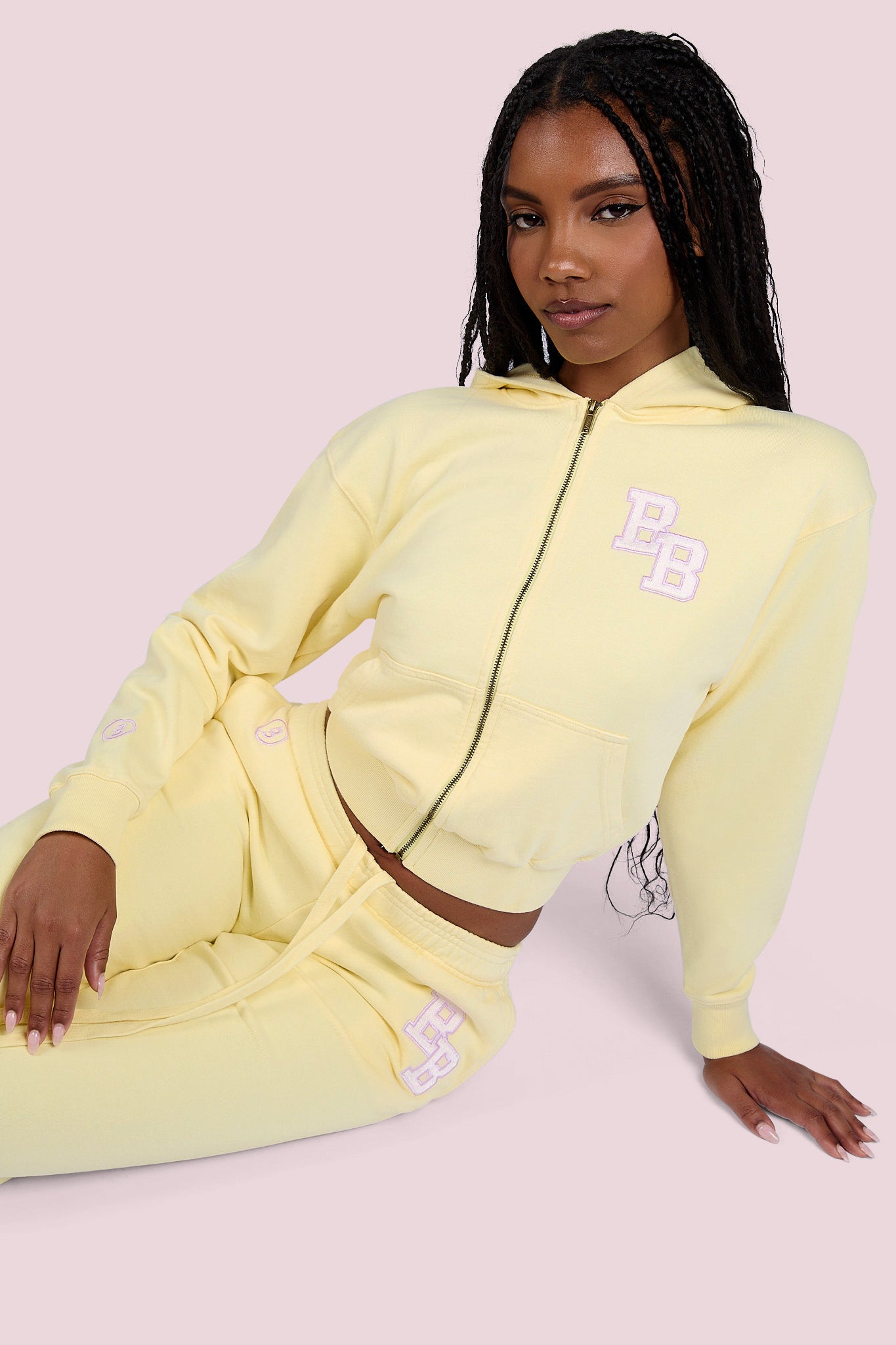 UNIVERSITY HOODIE 2.0 (BUTTER YELLOW/LAVENDER) — Body by Raven Tracy