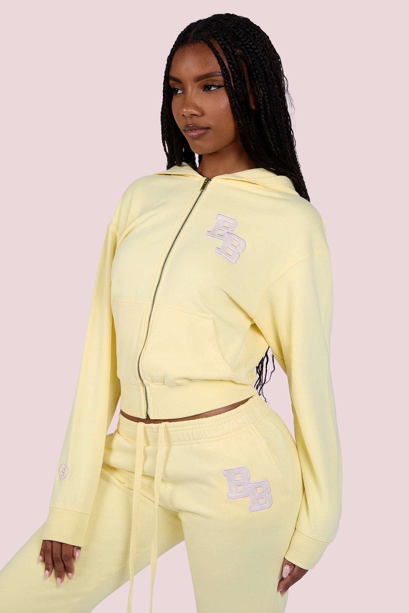UNIVERSITY HOODIE 2.0 (BUTTER YELLOW/LAVENDER) — Body by Raven Tracy