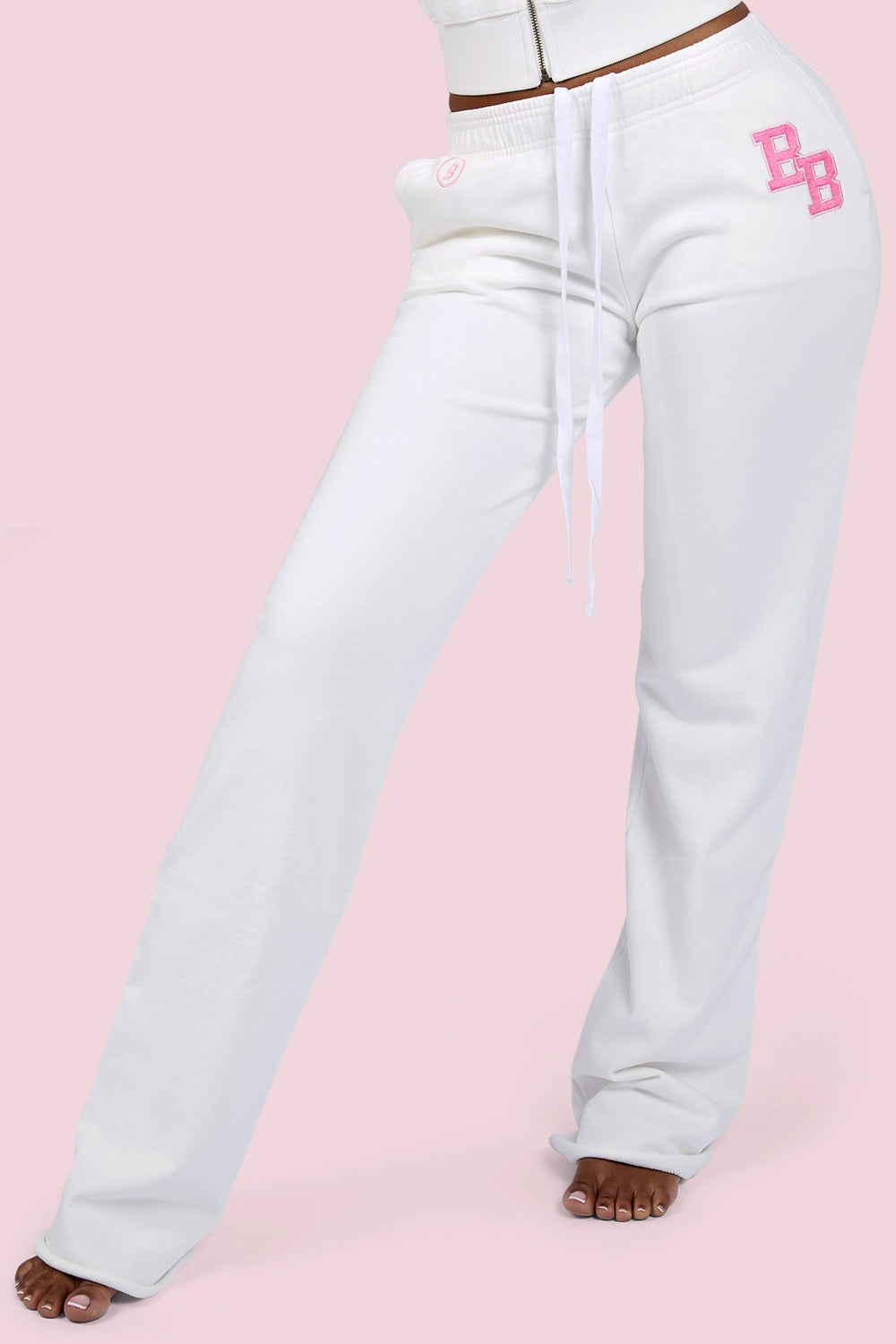 UNIVERSITY SWEATPANTS 2.0 (EGGSHELL WHITE/PINK)