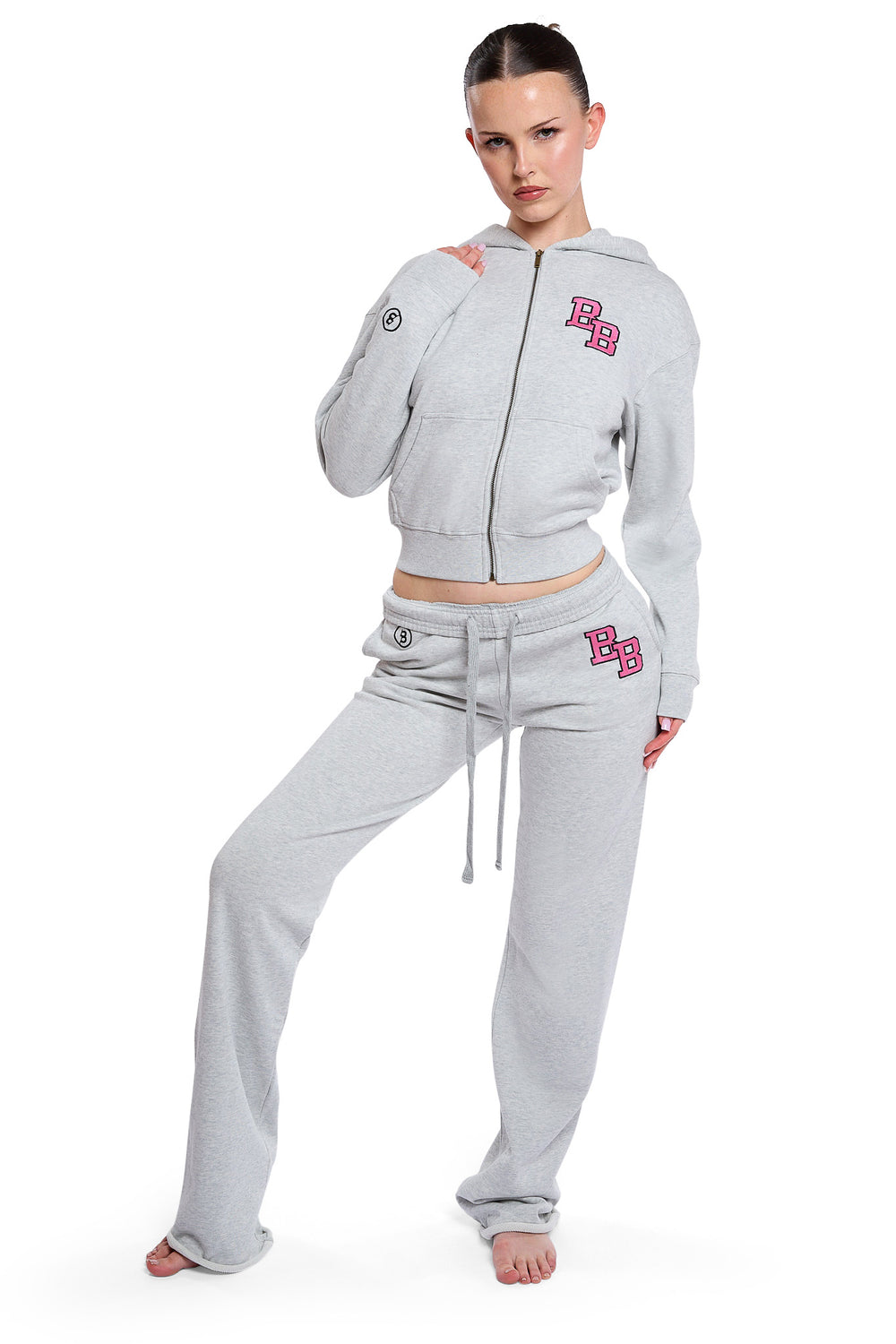 BODY UNIVERSITY SWEATPANTS 2.0 (HEATHER GREY/PINK)