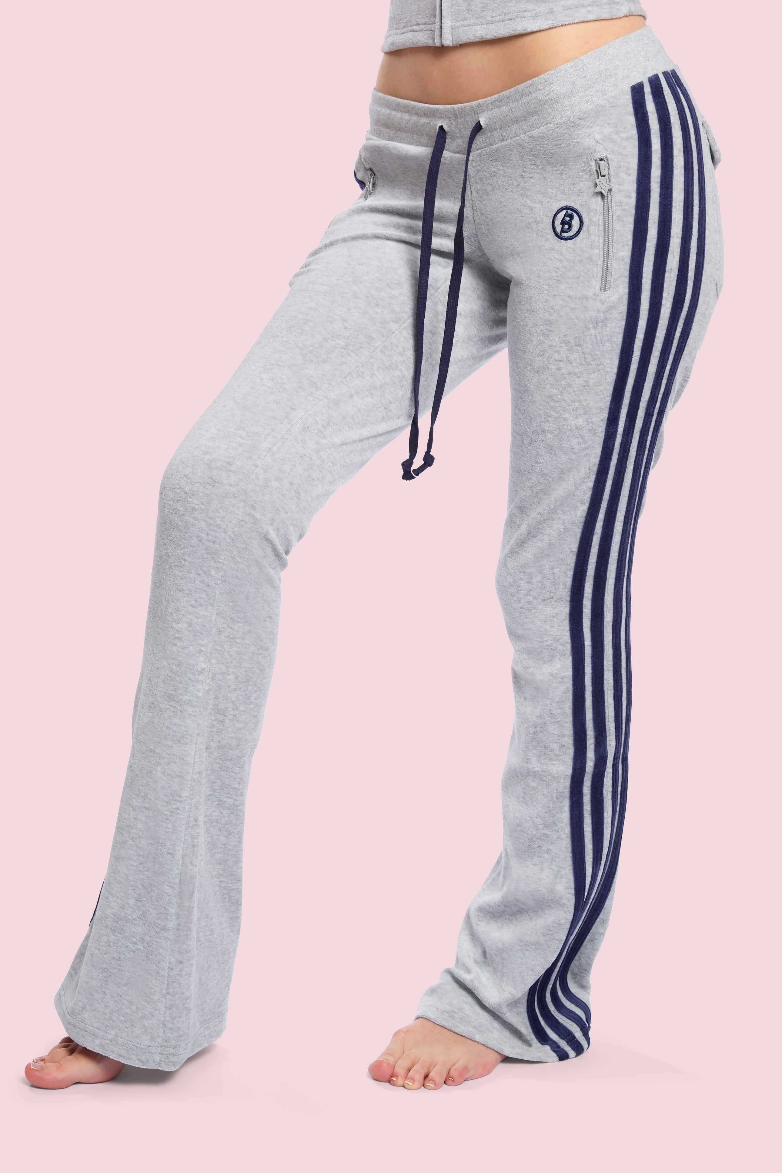 BODY VELOUR TRACK PANTS (HEATHER GREY)