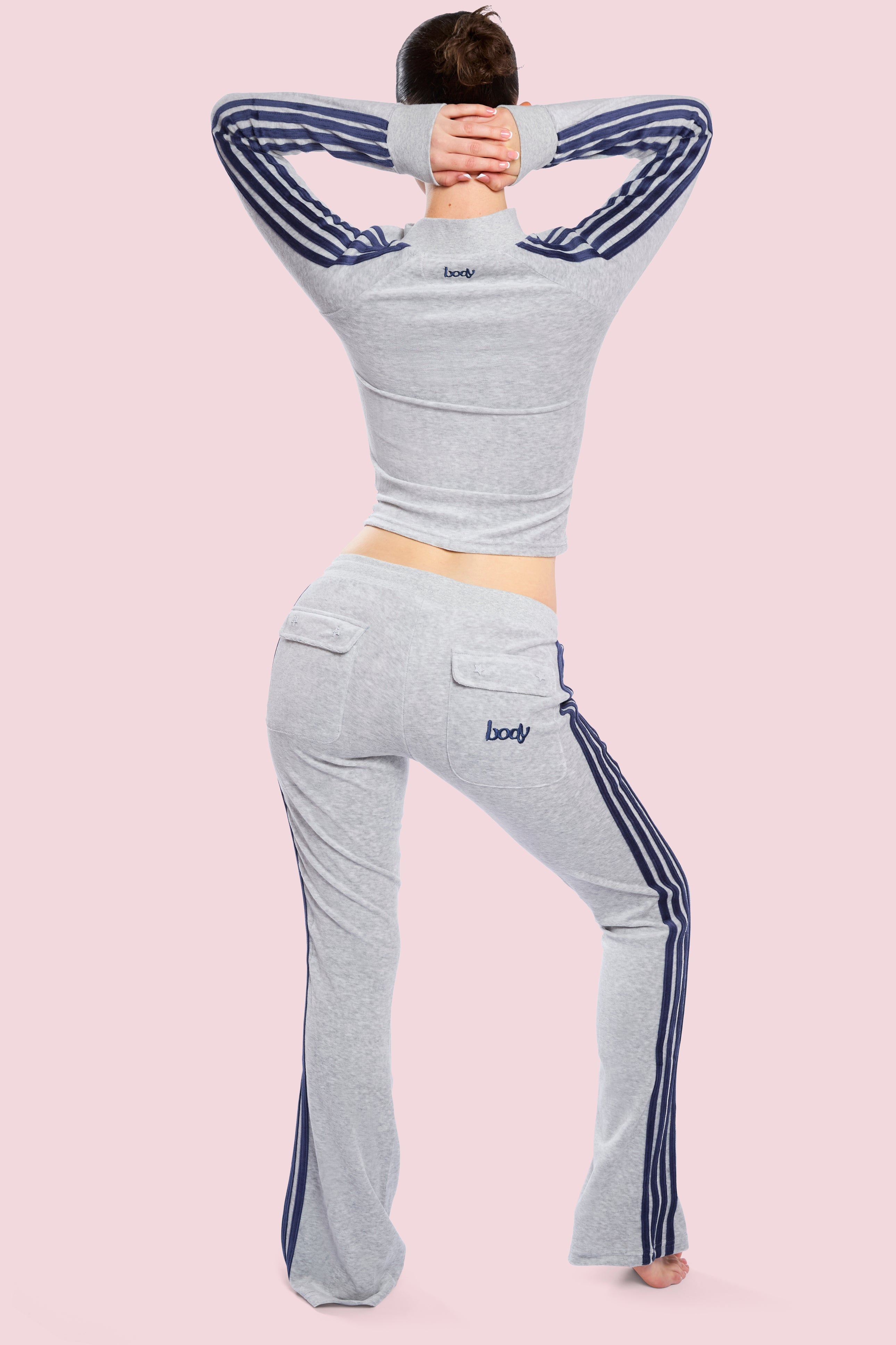 BODY VELOUR TRACK JACKET (HEATHER GREY)