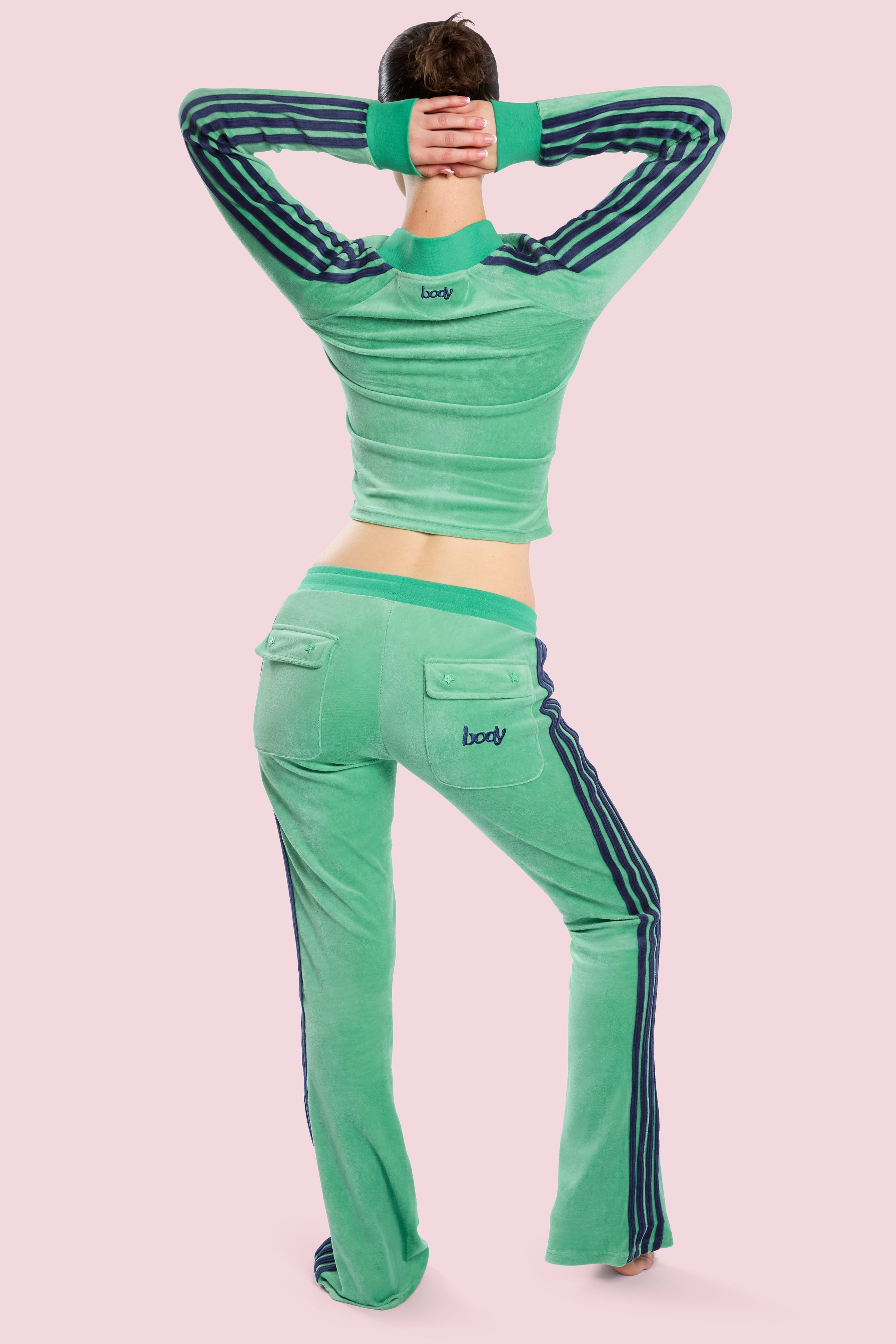 BODY VELOUR TRACK JACKET (CLOVER GREEN)