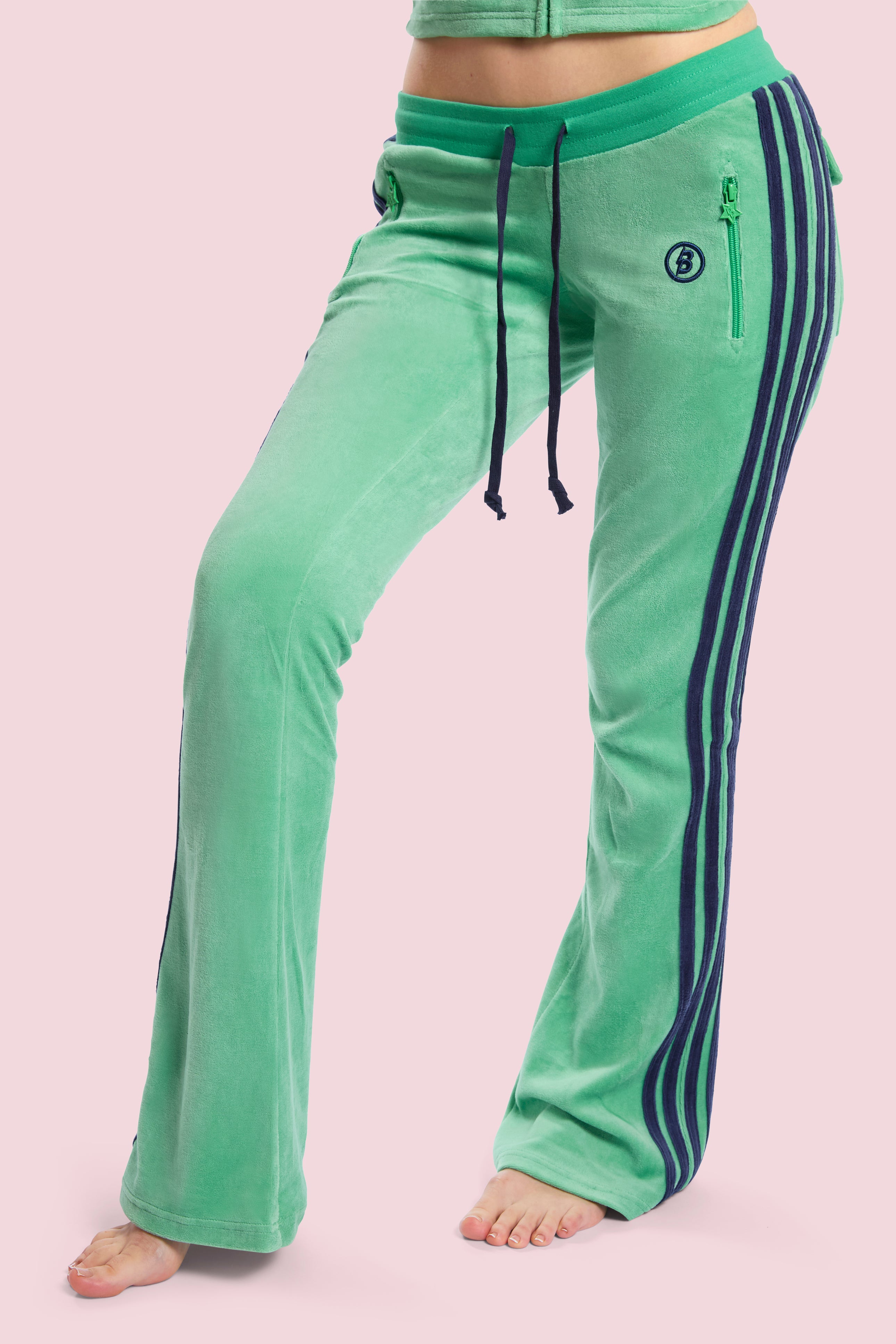 BODY VELOUR TRACK PANTS (CLOVER GREEN)