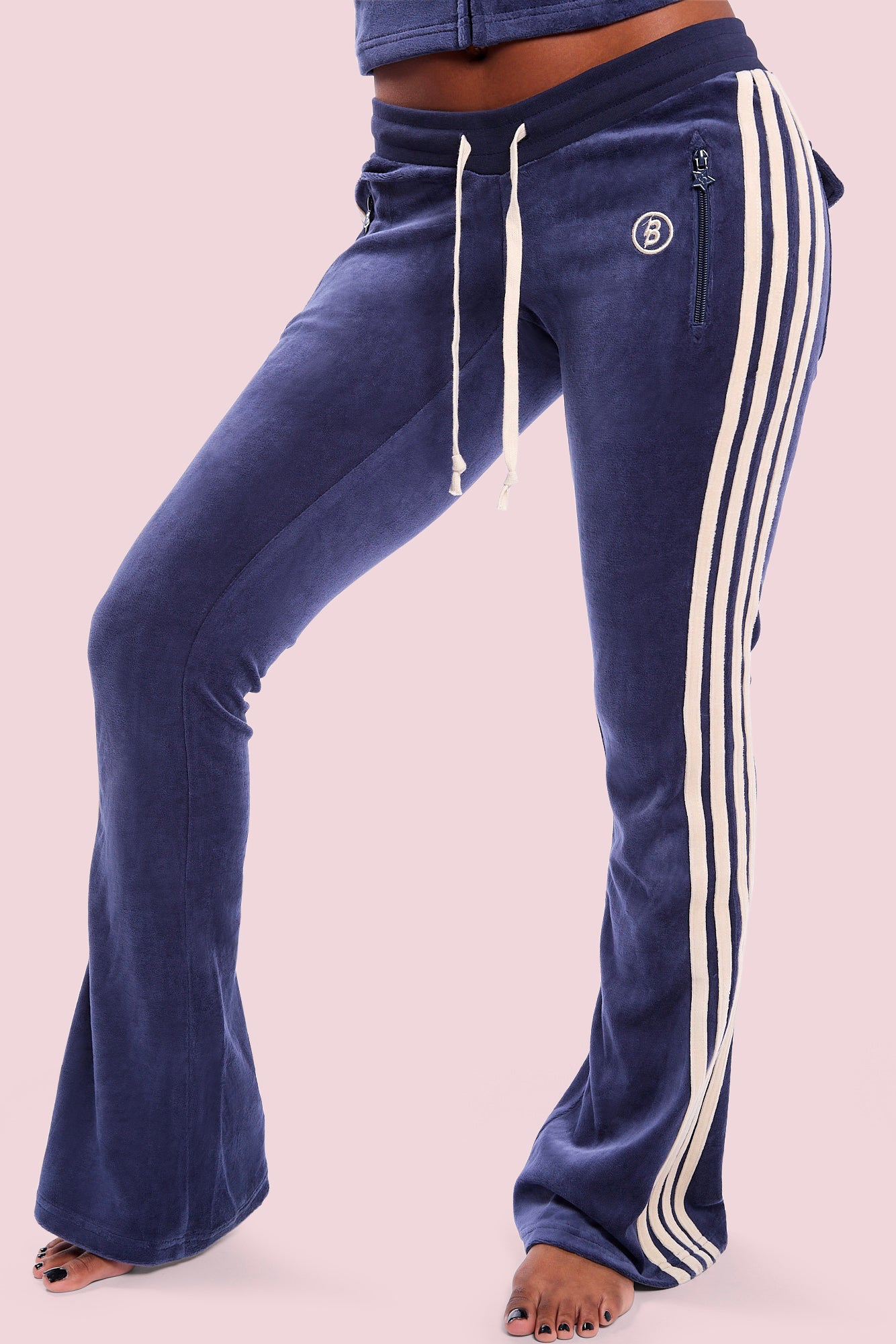 BODY VELOUR TRACK PANTS (BROWN/PINK) — Body by Raven Tracy