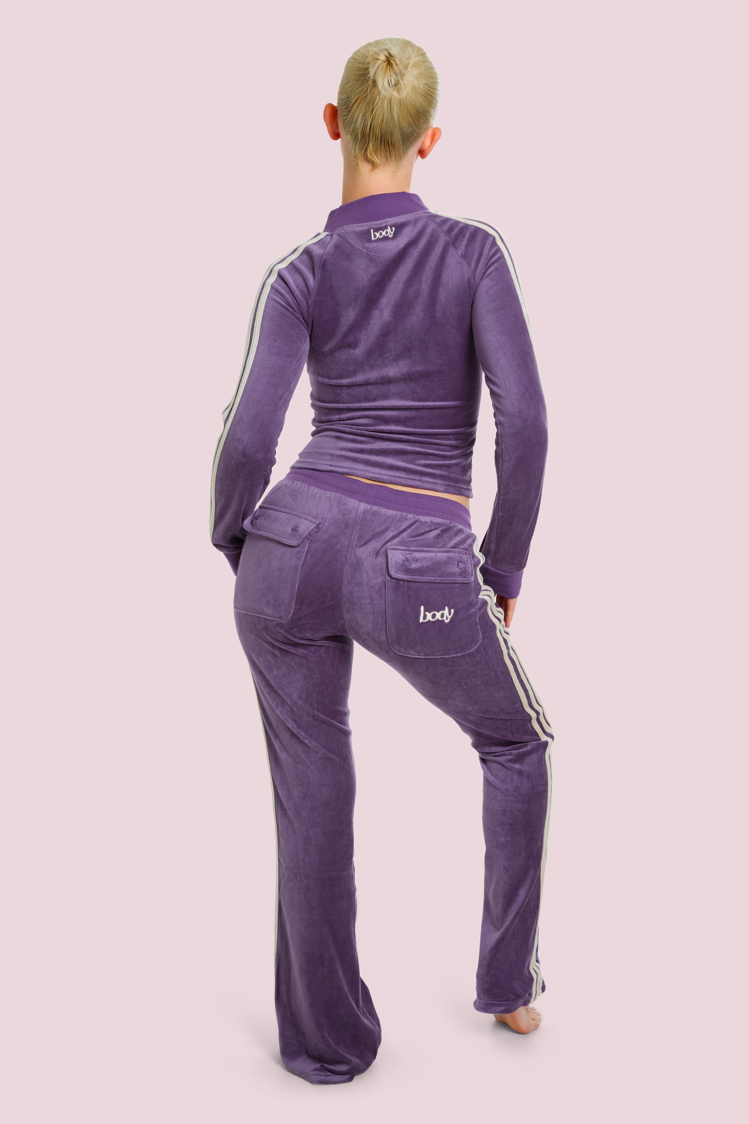 BODY VELOUR TRACK JACKET (PURPLE)