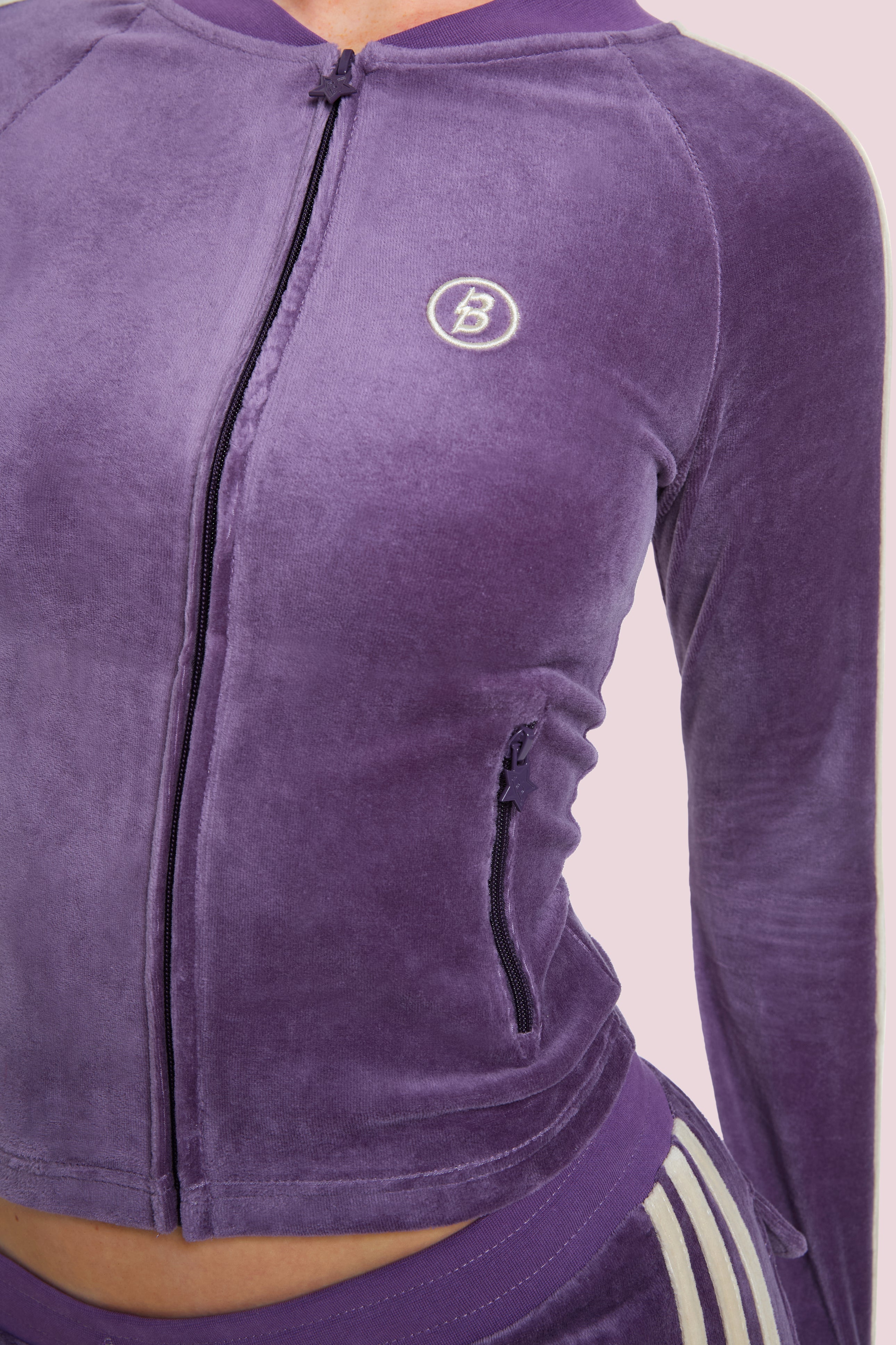 BODY VELOUR TRACK JACKET (PURPLE)