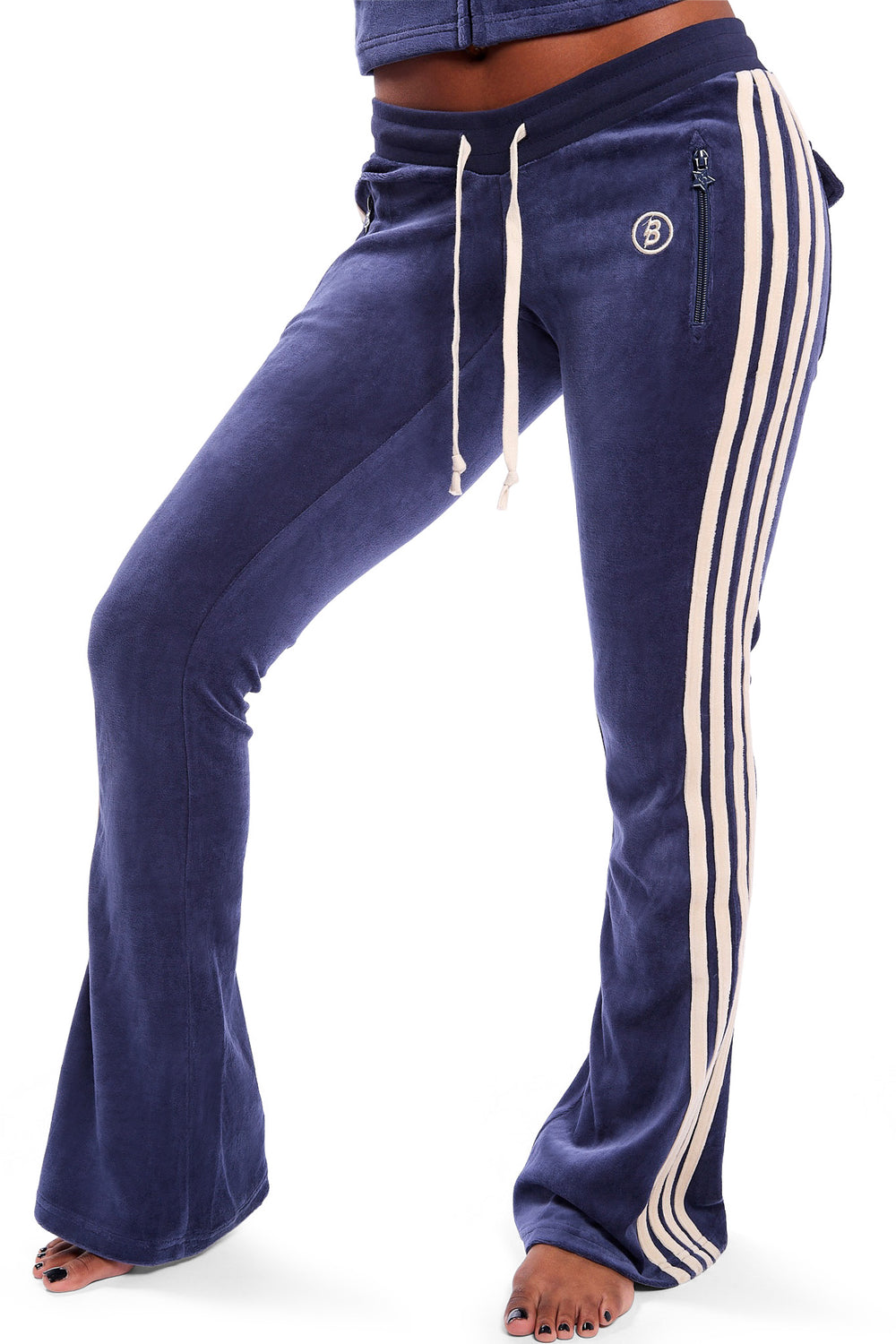 PRE-ORDER - BODY VELOUR TRACK PANTS (ROYAL BLUE/CREAM)