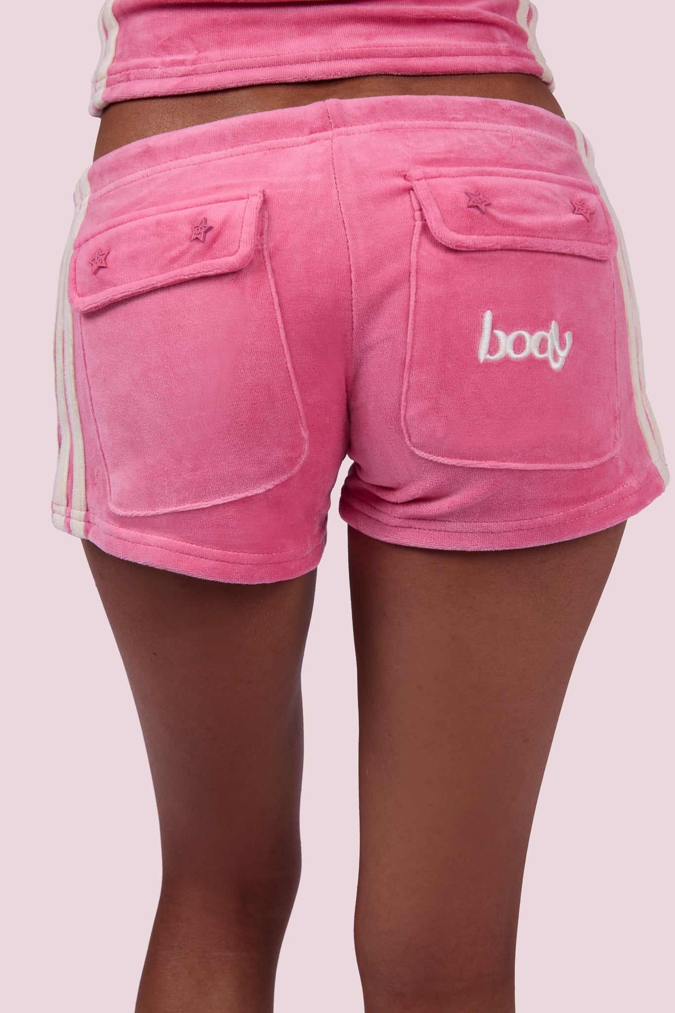 BODY VELOUR MINI SHORTS (PINK)