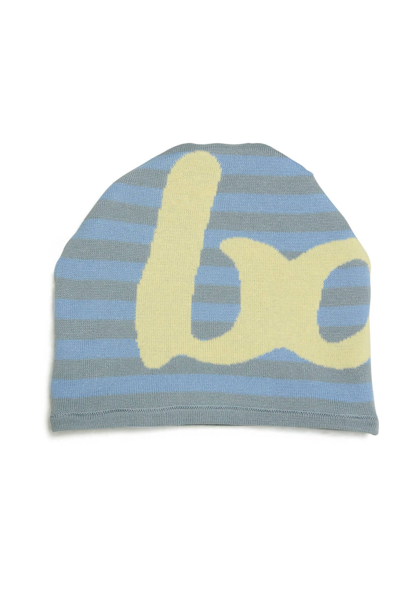 STRIPED KNIT BEANIE (BLUE/YELLOW)