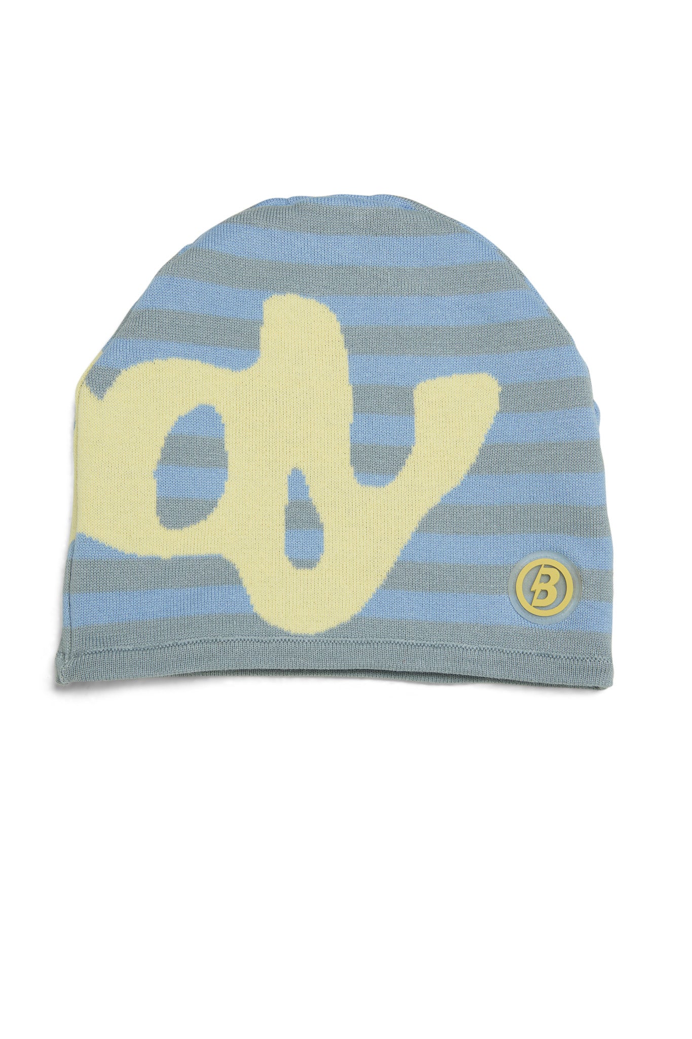 STRIPED KNIT BEANIE (BLUE/YELLOW)