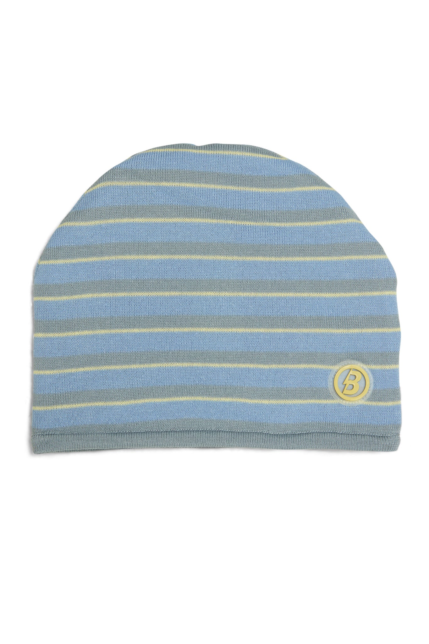 STRIPED KNIT BEANIE (BLUE/YELLOW)