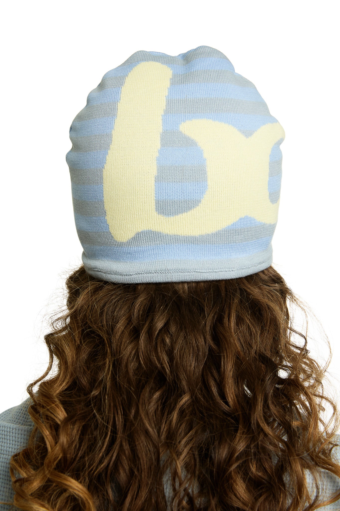 STRIPED KNIT BEANIE (BLUE/YELLOW)