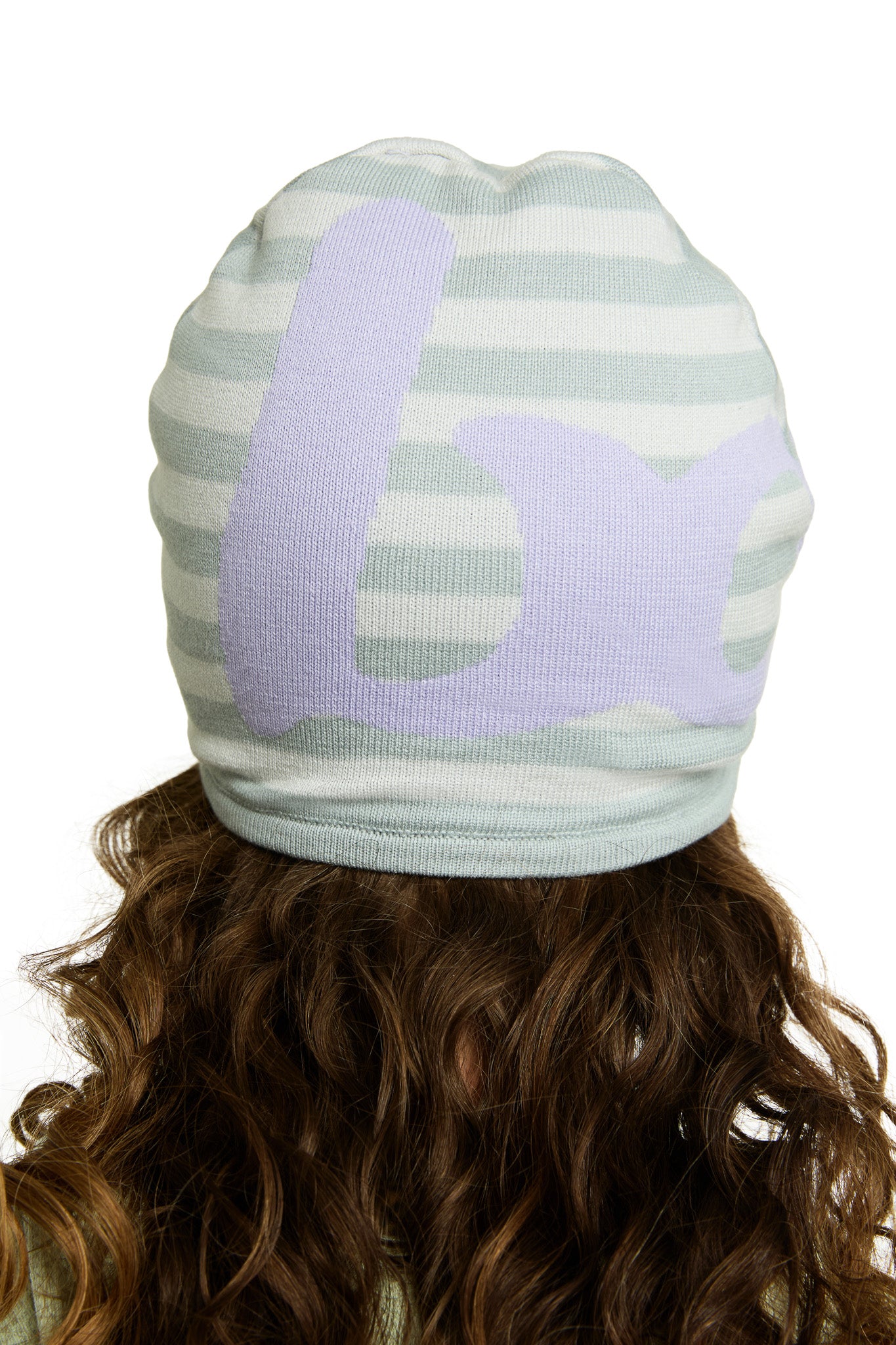 STRIPED KNIT BEANIE (SAIGE/LAVENDER)