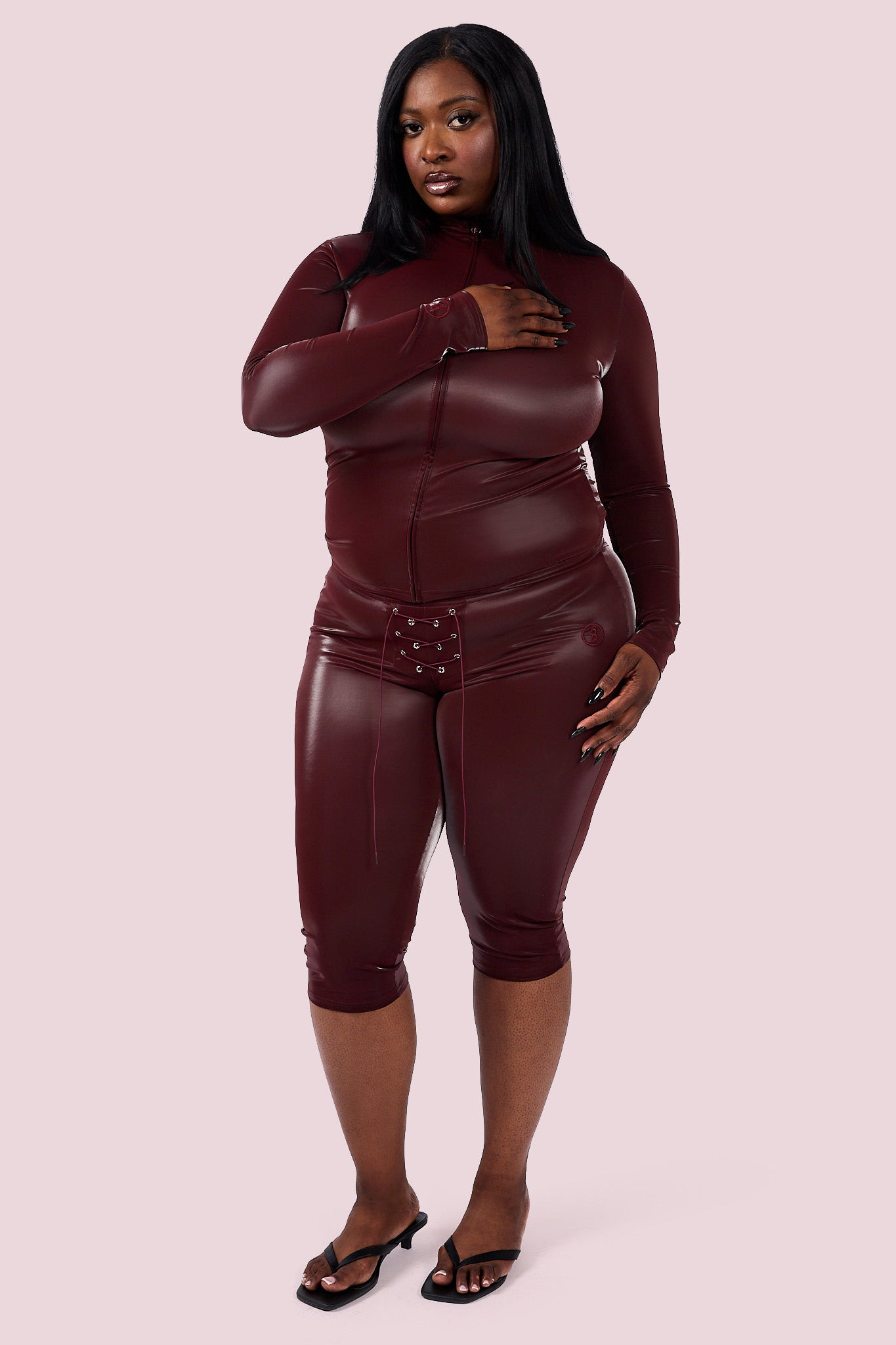 WET ZIP-UP TOP (SLOW BURN)
