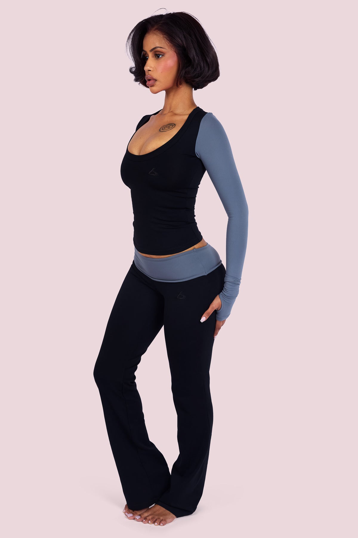 YOGA 2.0 TWO-TONE PANTS (BLACK LICORICE)