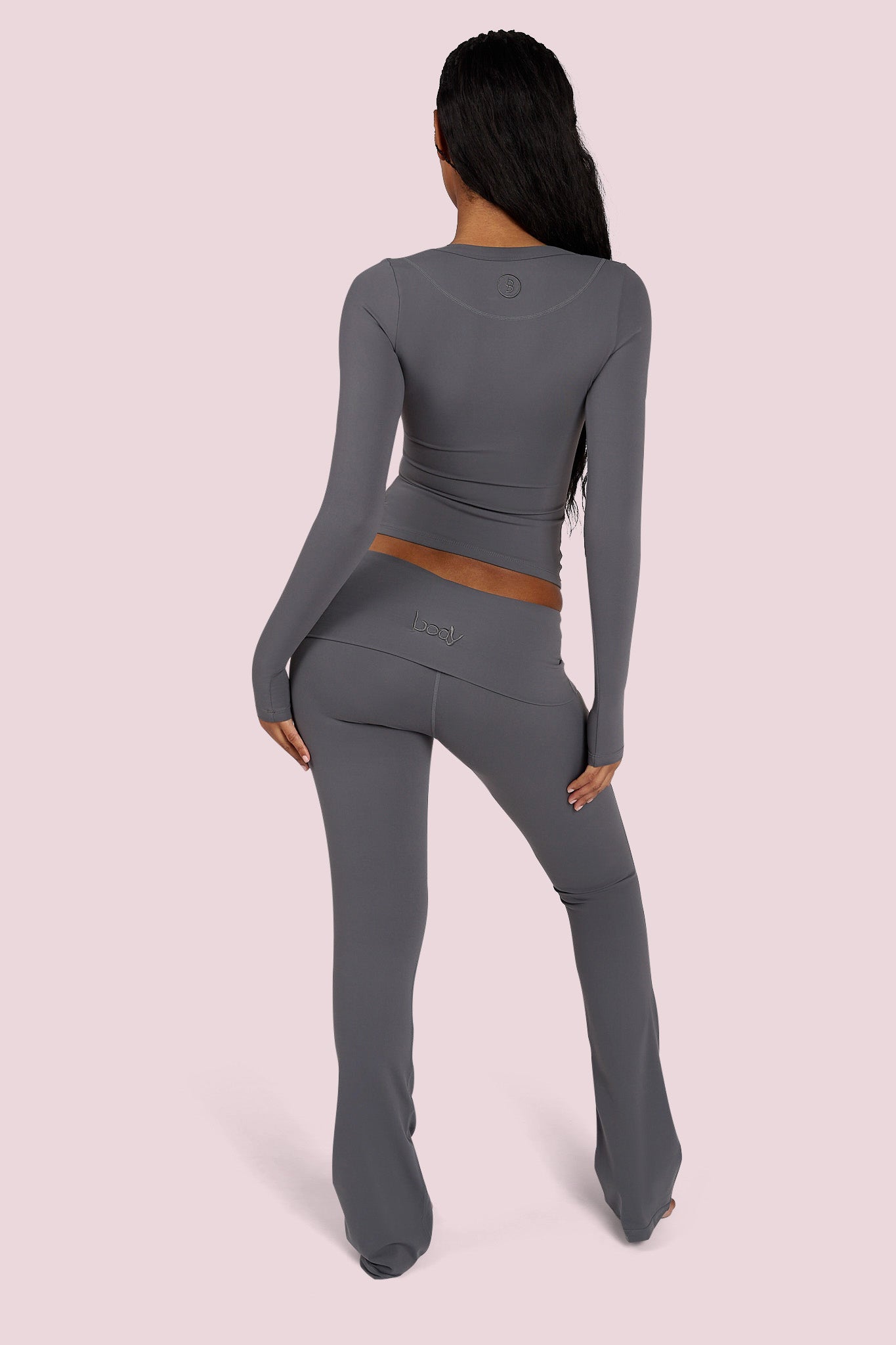 YOGA LONG SLEEVE FULL LENGTH TOP (CHARCOAL)
