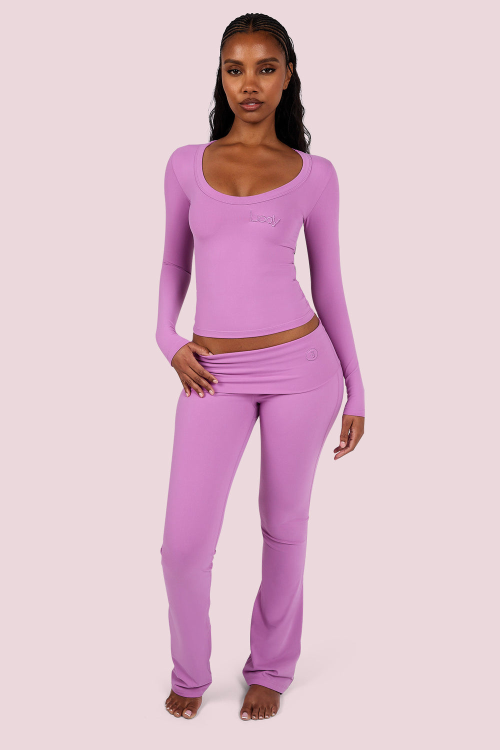 YOGA LONG SLEEVE FULL LENGTH TOP (MAUVE)