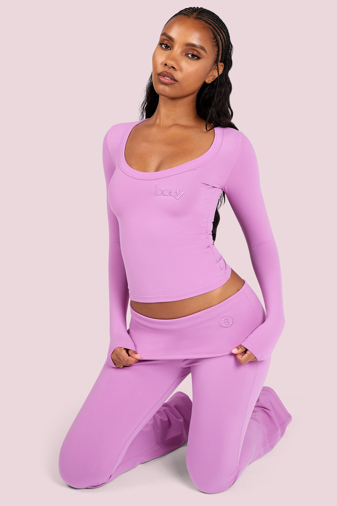 YOGA LONG SLEEVE FULL LENGTH TOP (MAUVE)