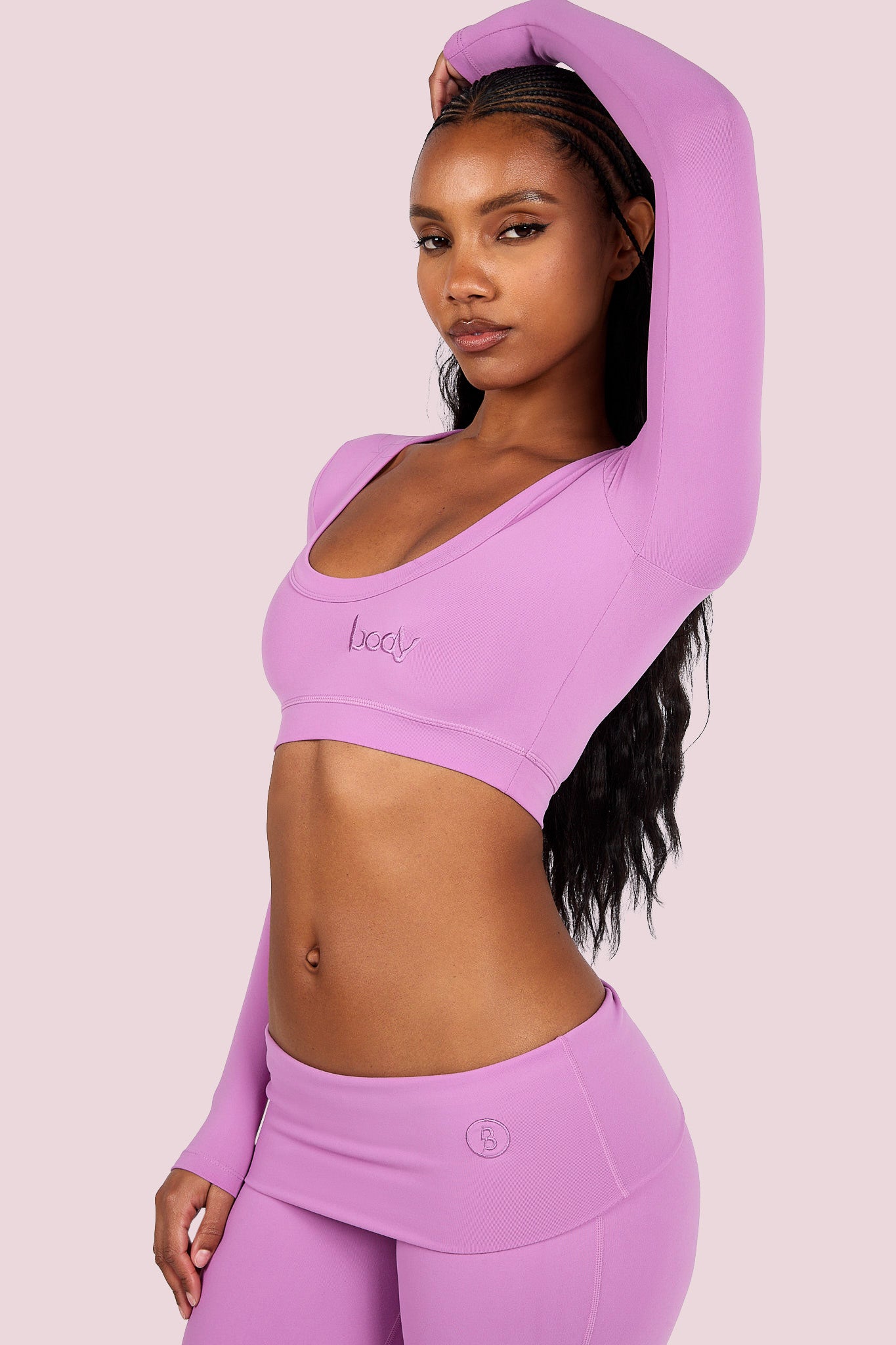 YOGA LONG SLEEVE CROP TOP (MAUVE)
