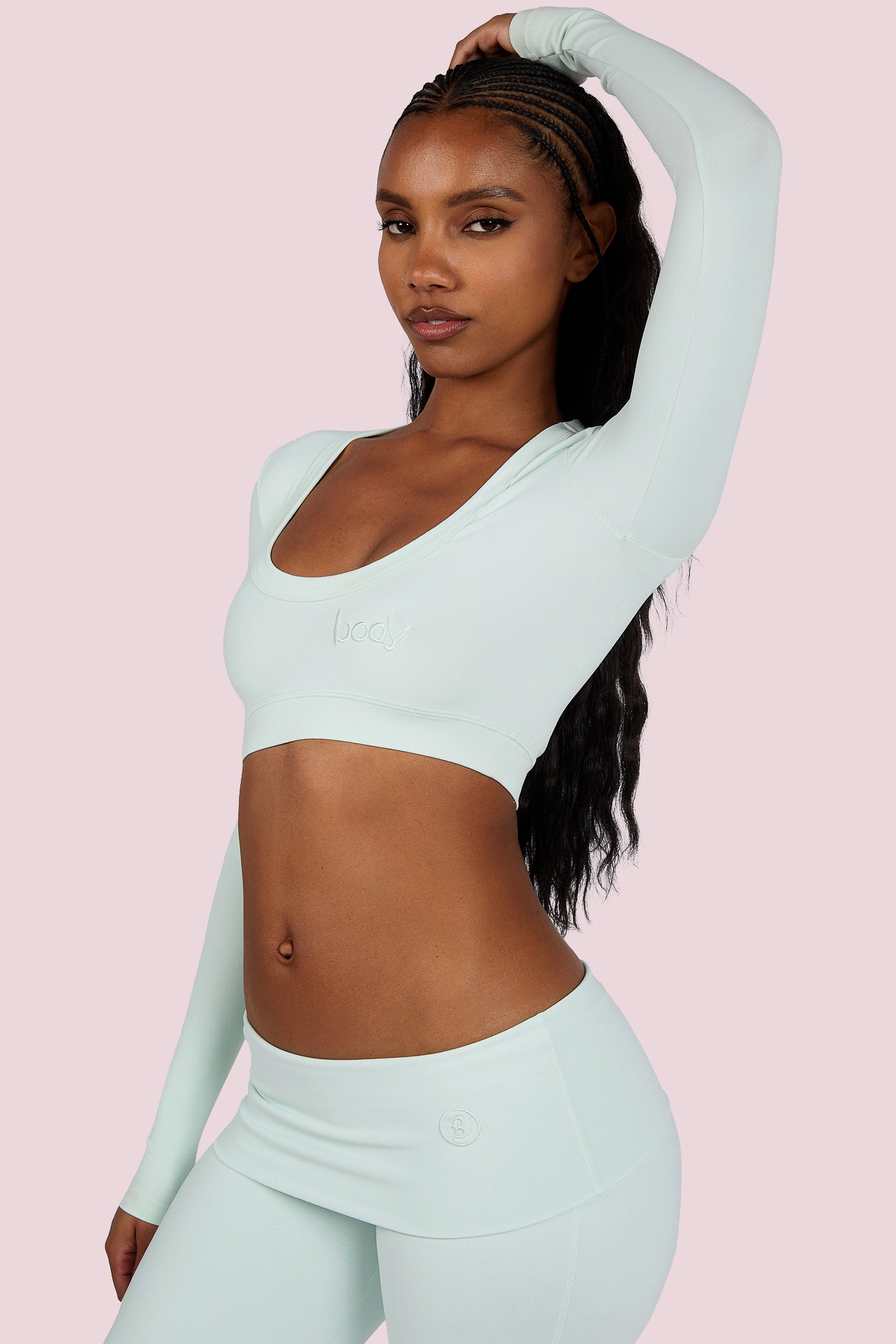 YOGA LONG SLEEVE CROP TOP (MINT)