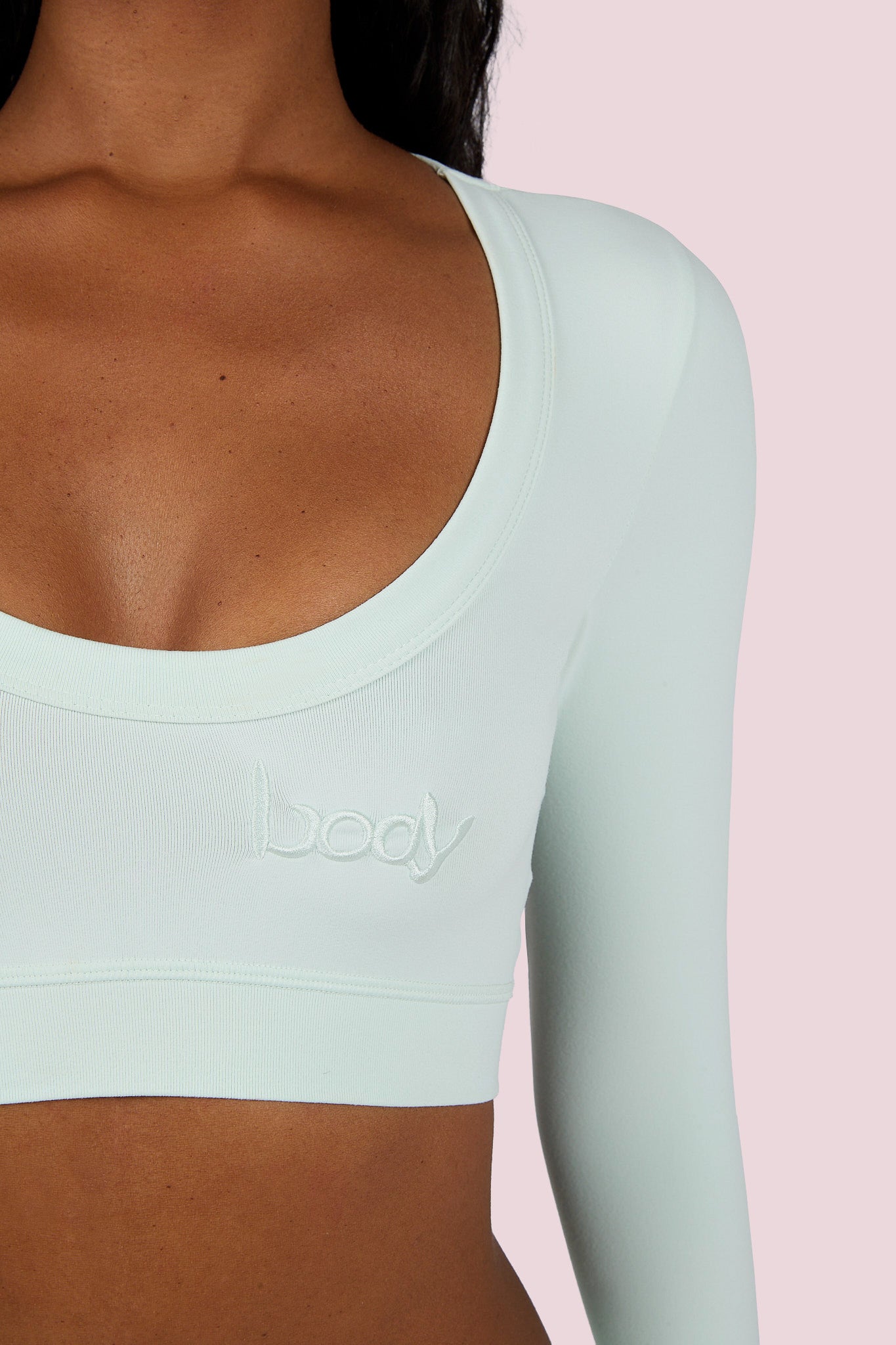 YOGA LONG SLEEVE CROP TOP (MINT)