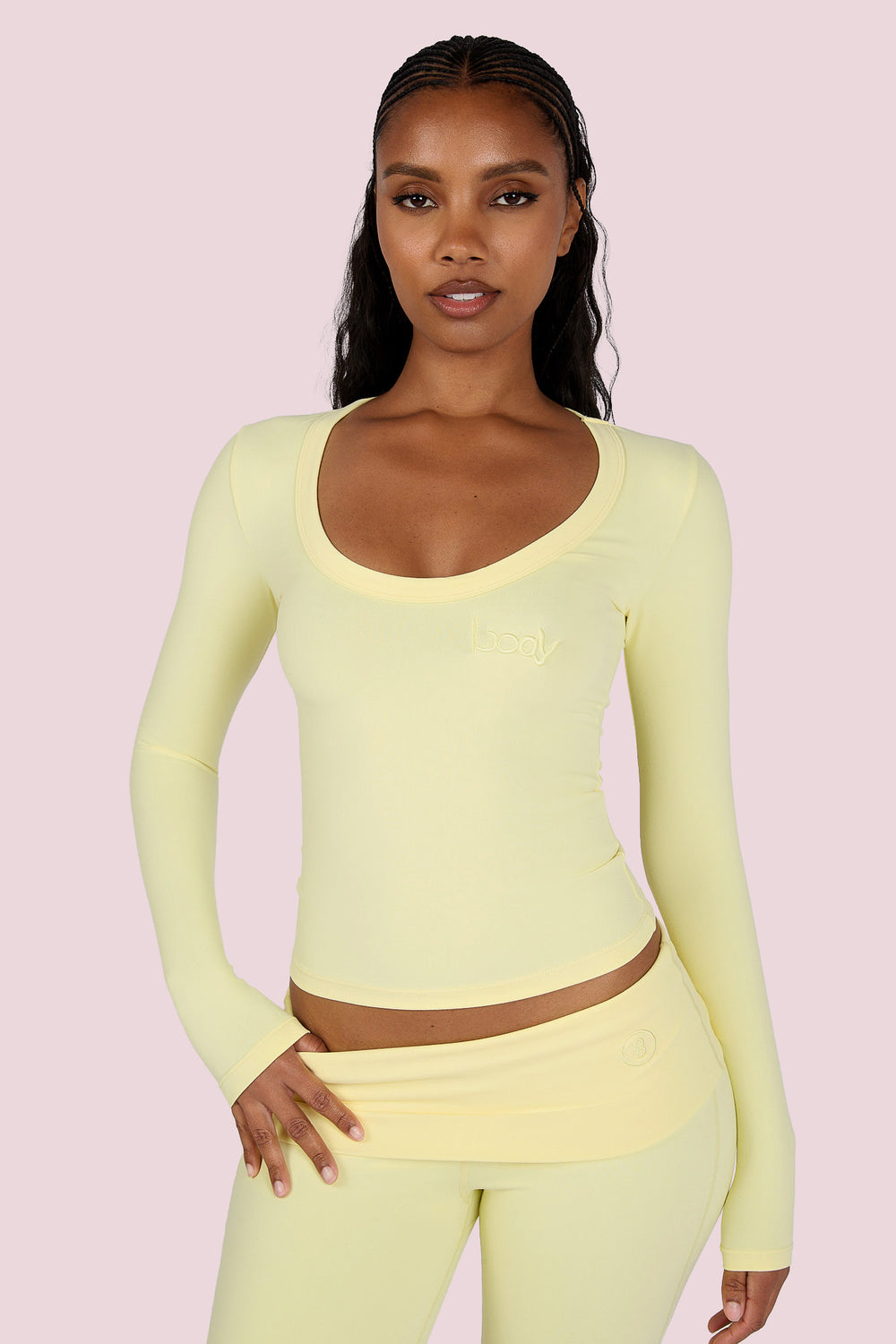 YOGA LONG SLEEVE FULL LENGTH TOP (LEMON YELLOW)
