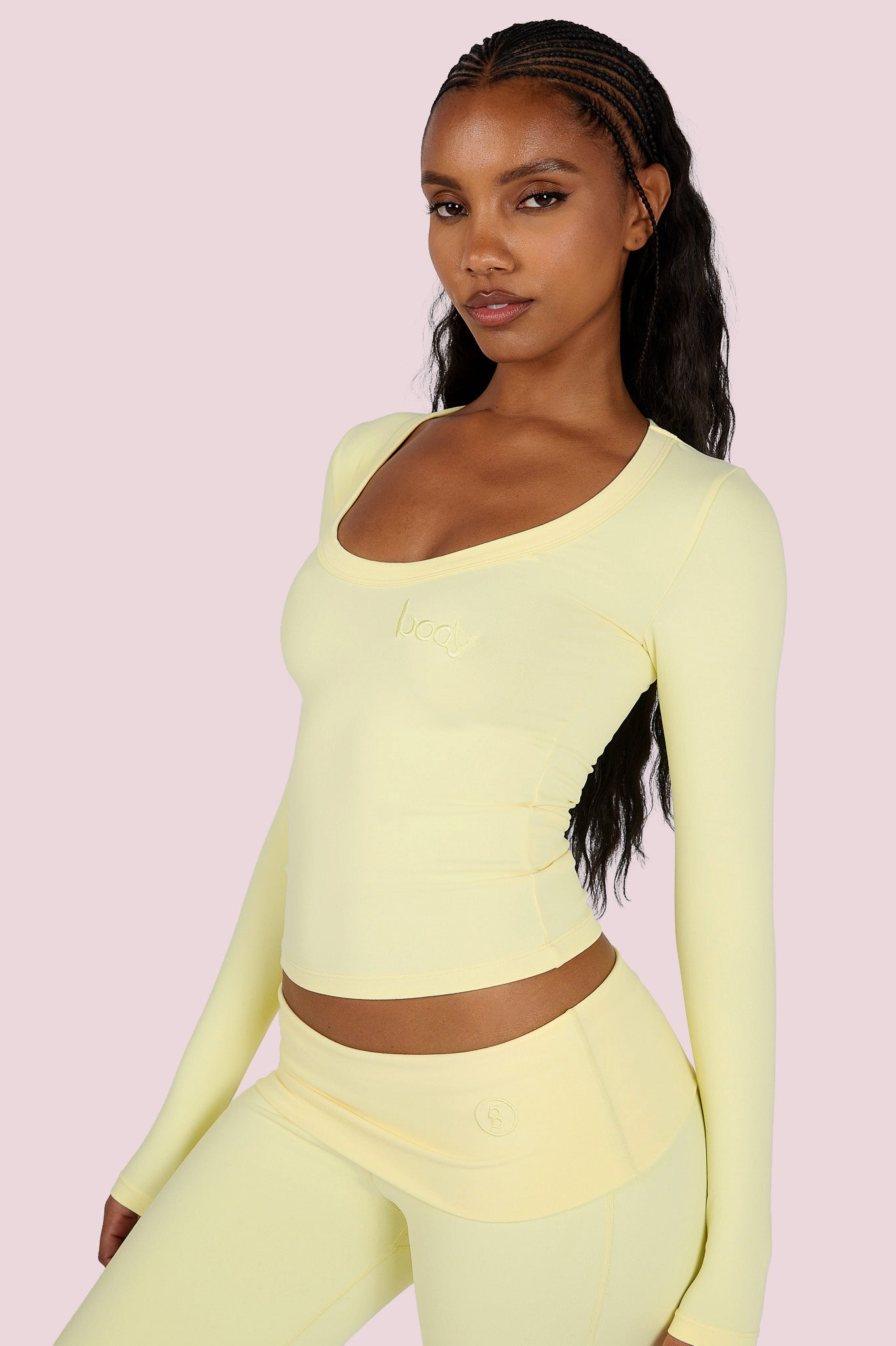 YOGA LONG SLEEVE FULL LENGTH TOP (LEMON YELLOW) — Body by Raven Tracy