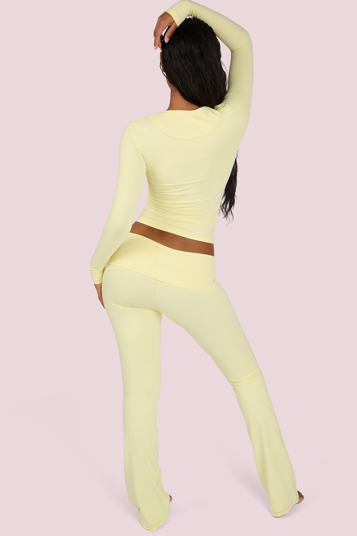 YOGA LONG SLEEVE FULL LENGTH TOP (LEMON YELLOW) — Body by Raven Tracy
