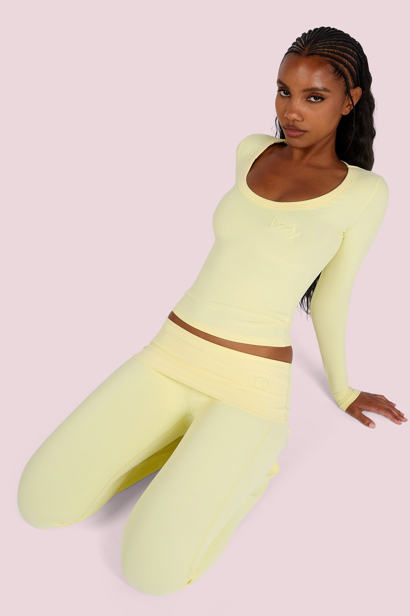 YOGA LONG SLEEVE FULL LENGTH TOP (LEMON YELLOW) — Body by Raven Tracy