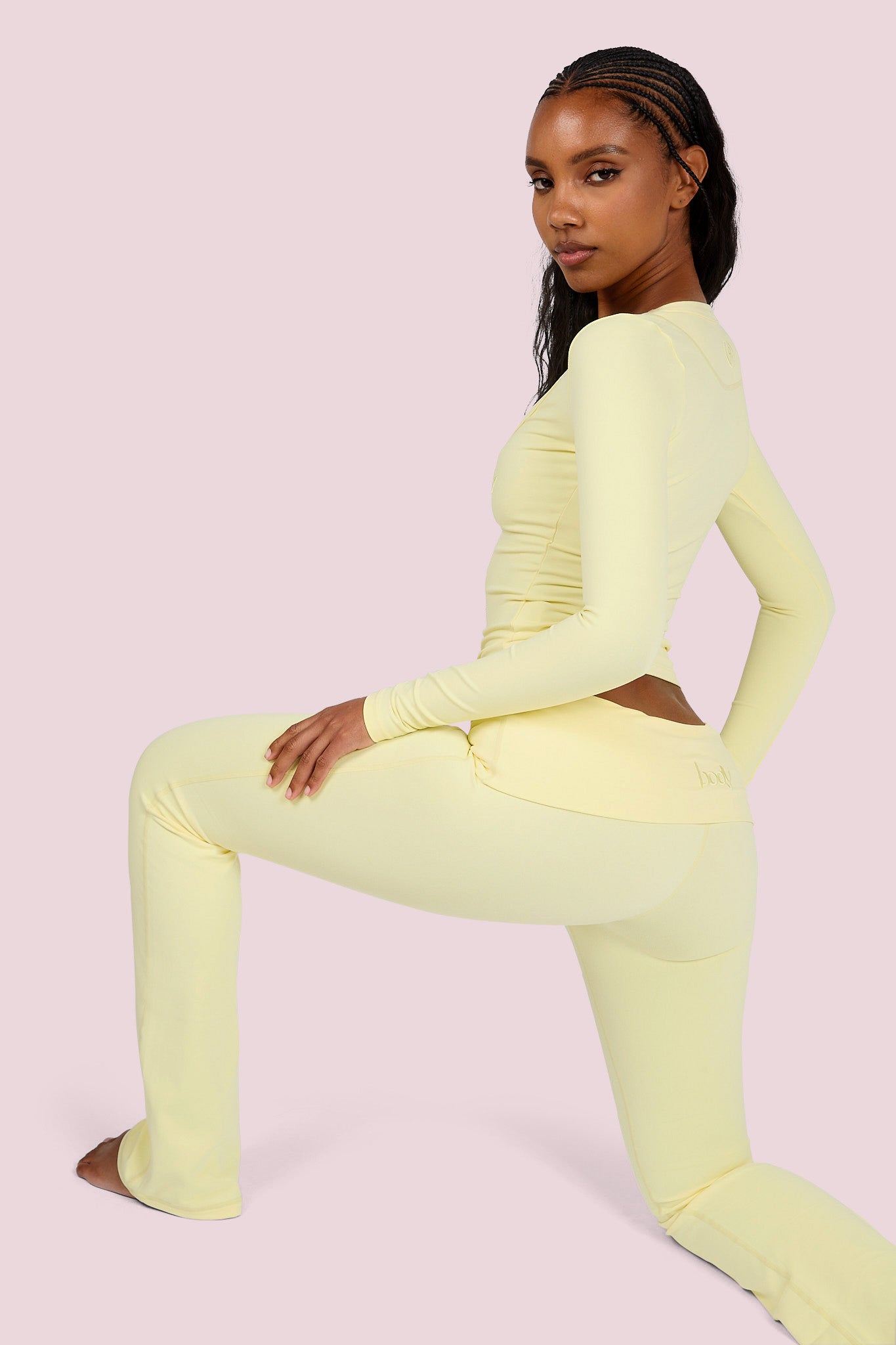 YOGA LONG SLEEVE FULL LENGTH TOP (LEMON YELLOW) — Body by Raven Tracy