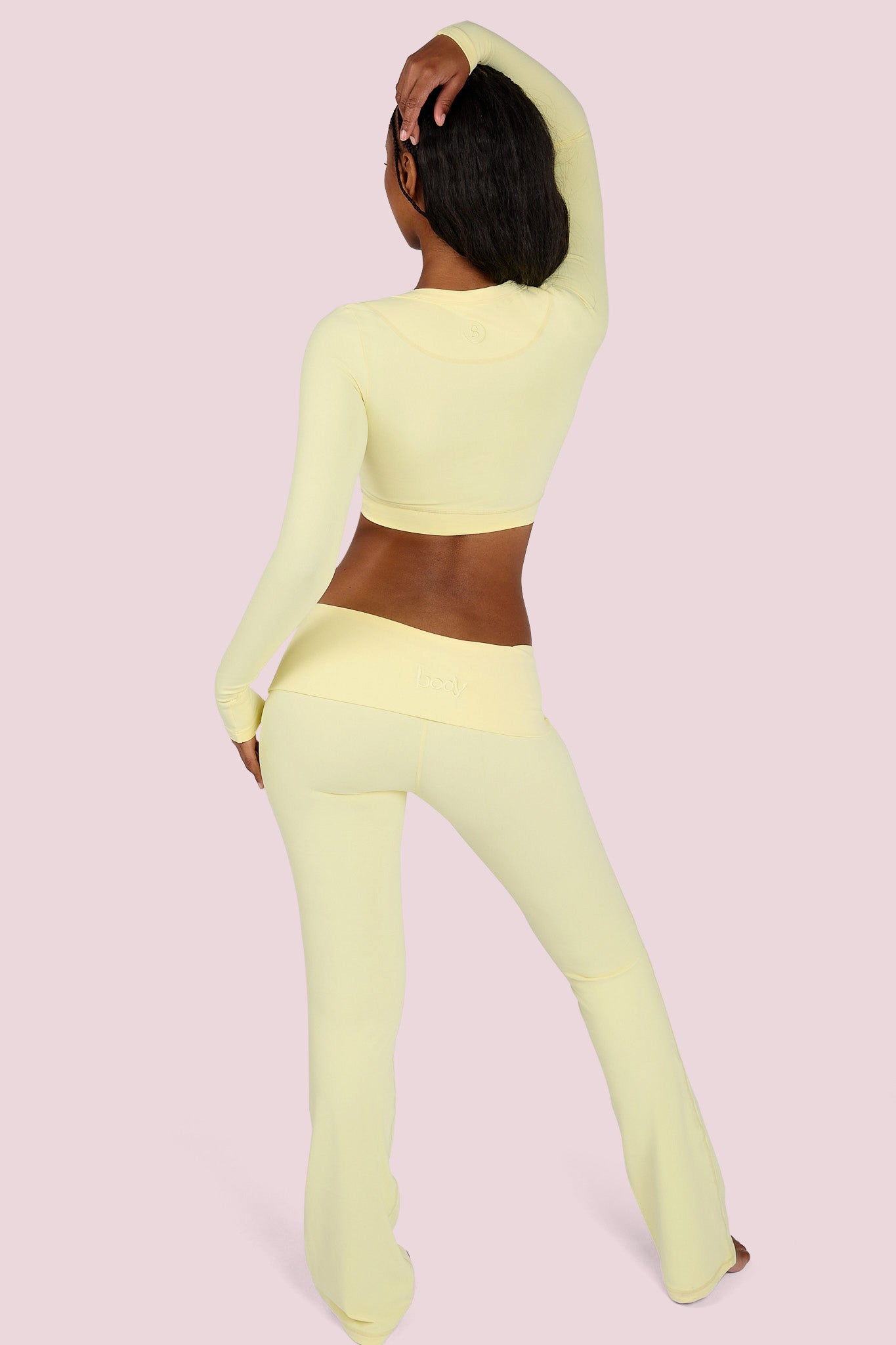 YOGA LONG SLEEVE CROP TOP (LEMON YELLOW)