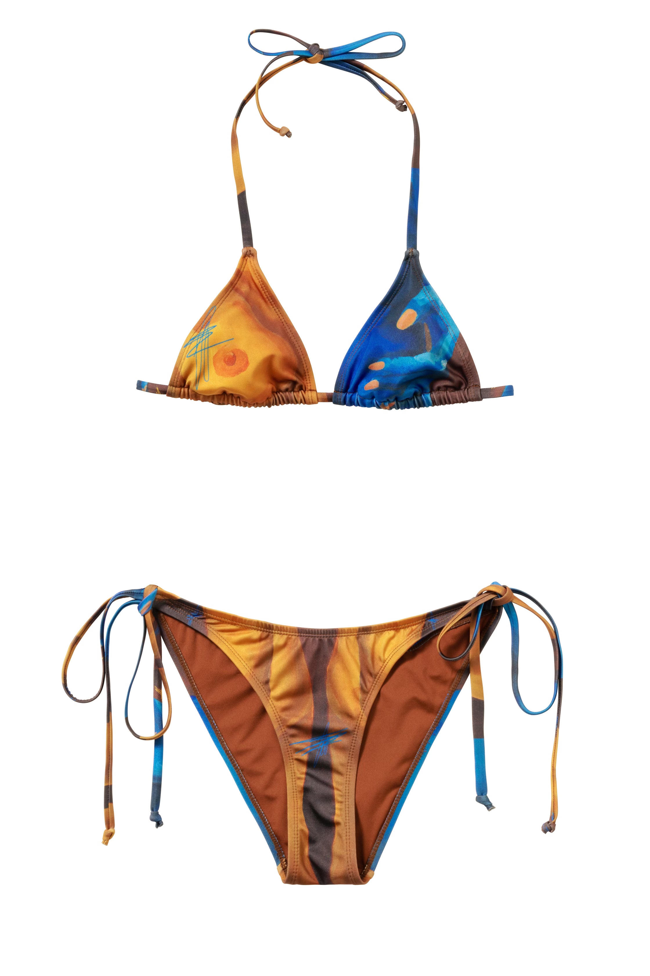 ATHENA BIKINI BOTTOMS (BLUE/GOLD)