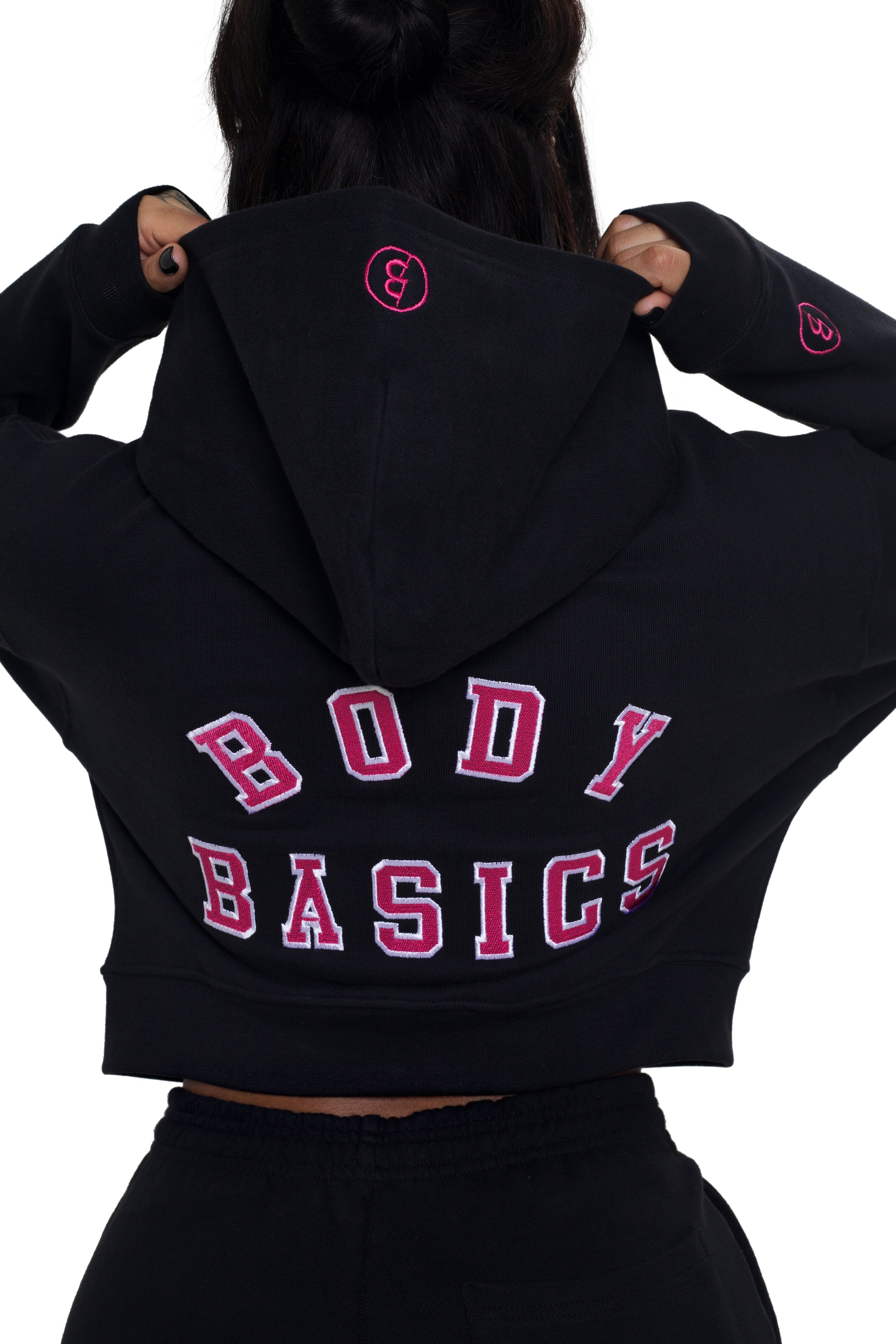 BODY UNIVERSITY HOODIE (BLACK/PINK)