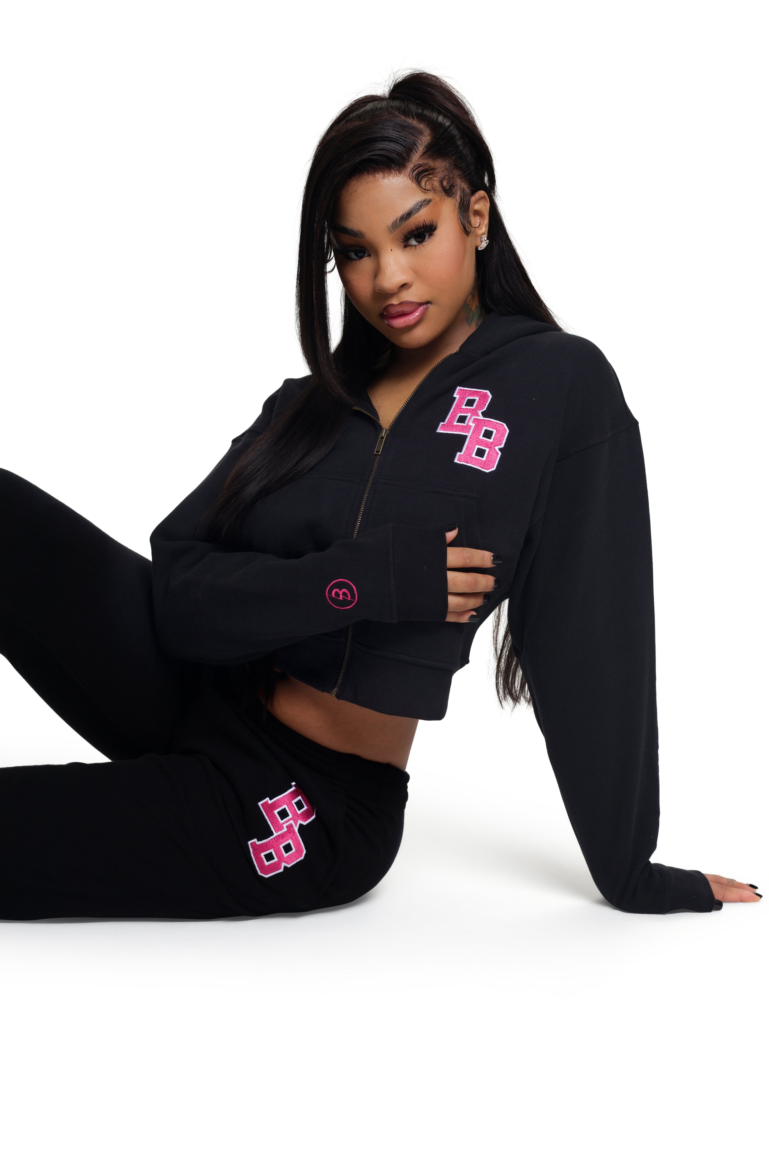 BODY UNIVERSITY HOODIE (BLACK/PINK)