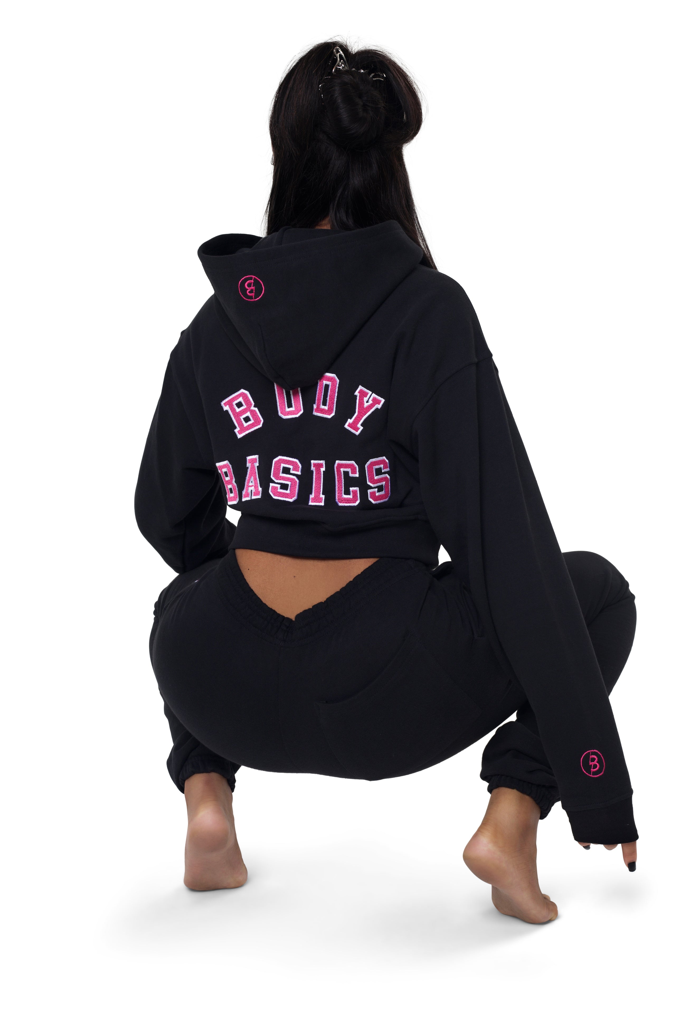 BODY UNIVERSITY HOODIE (BLACK/PINK)